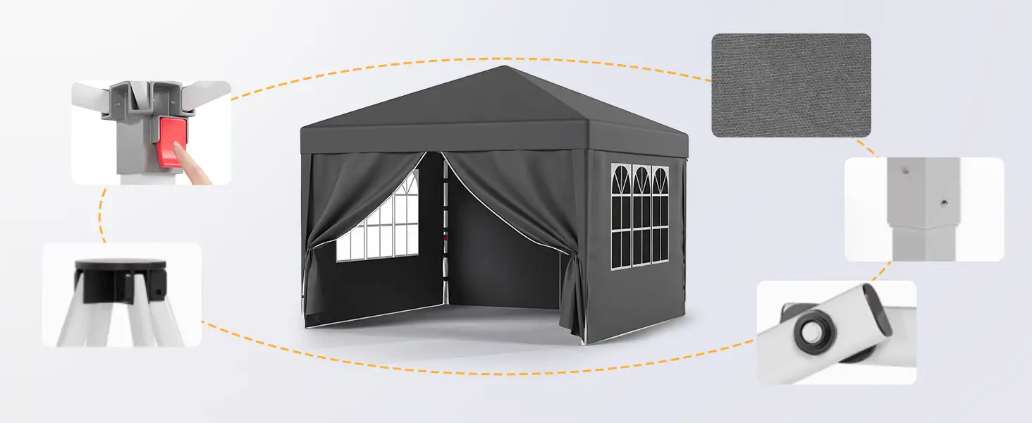 Tonnelle en métal gris 3x6 m — contenu détaillé 6
