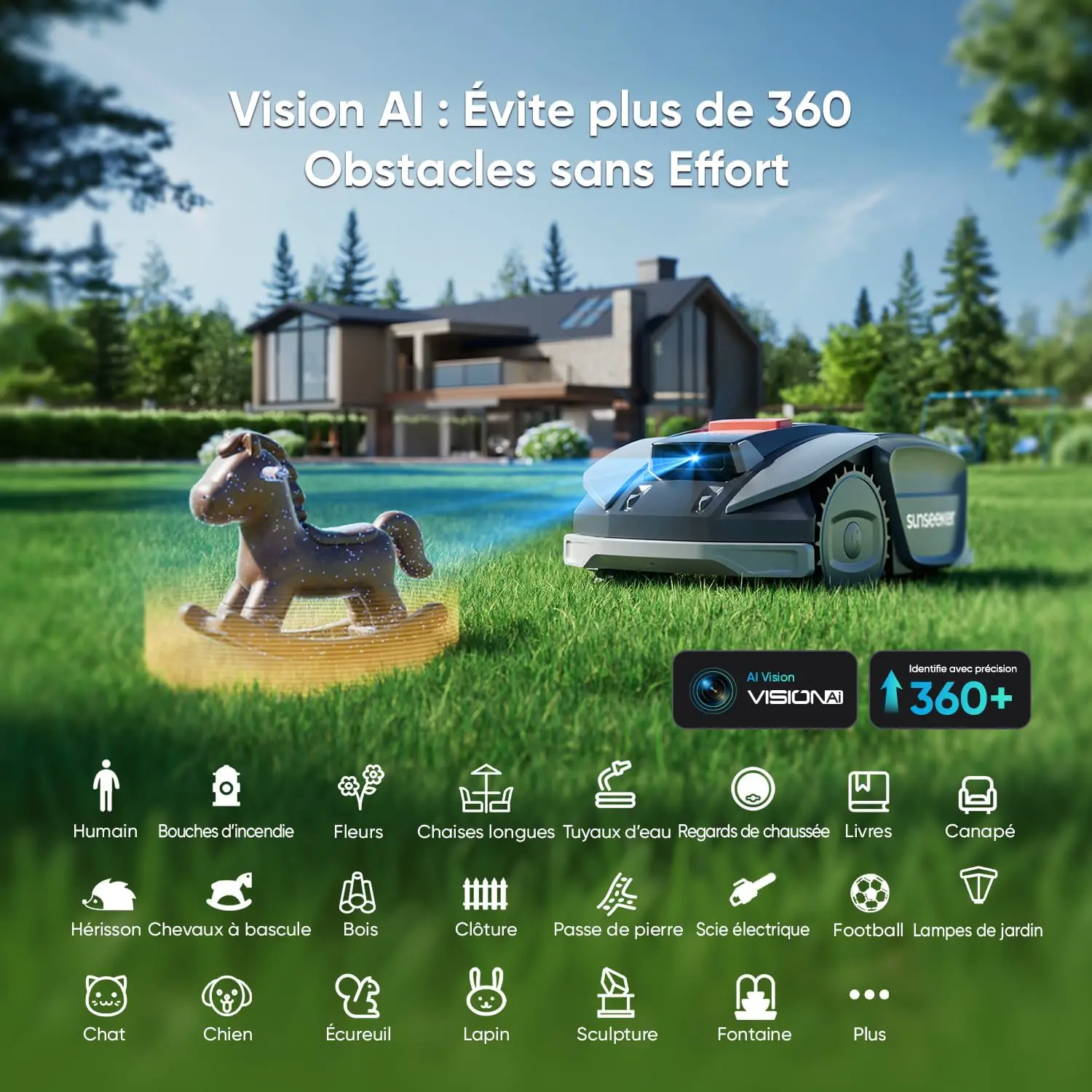 Robot tondeuse gris vue 7