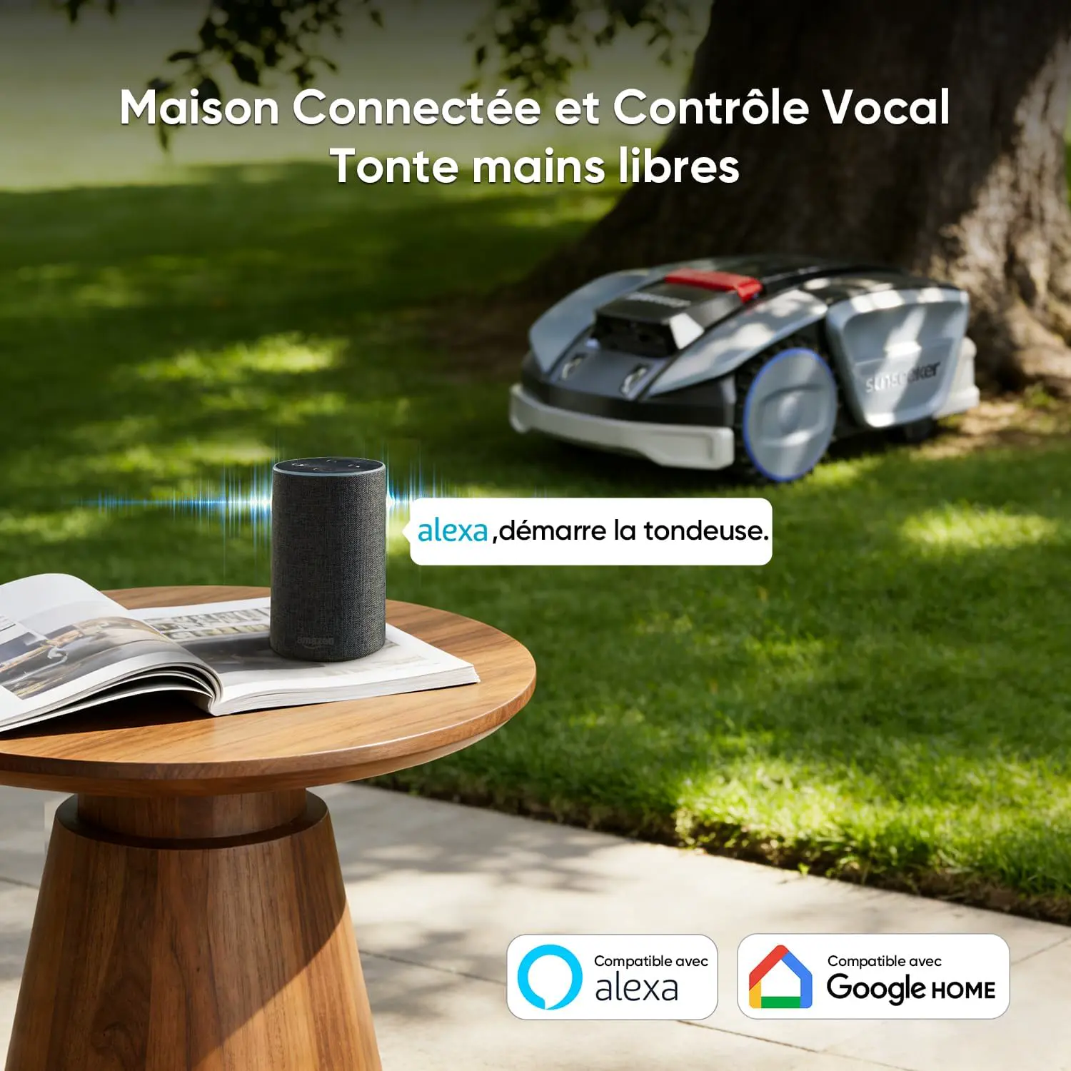 Robot tondeuse gris vue 9