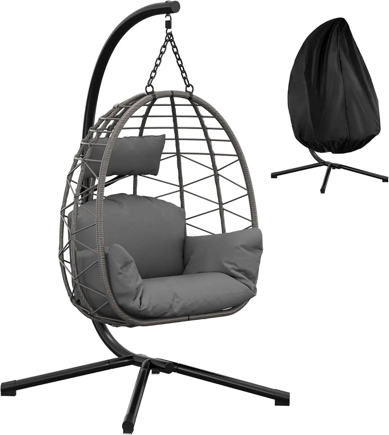 GarveeHome Fauteuil Suspendu Aria Rotin Synthétique