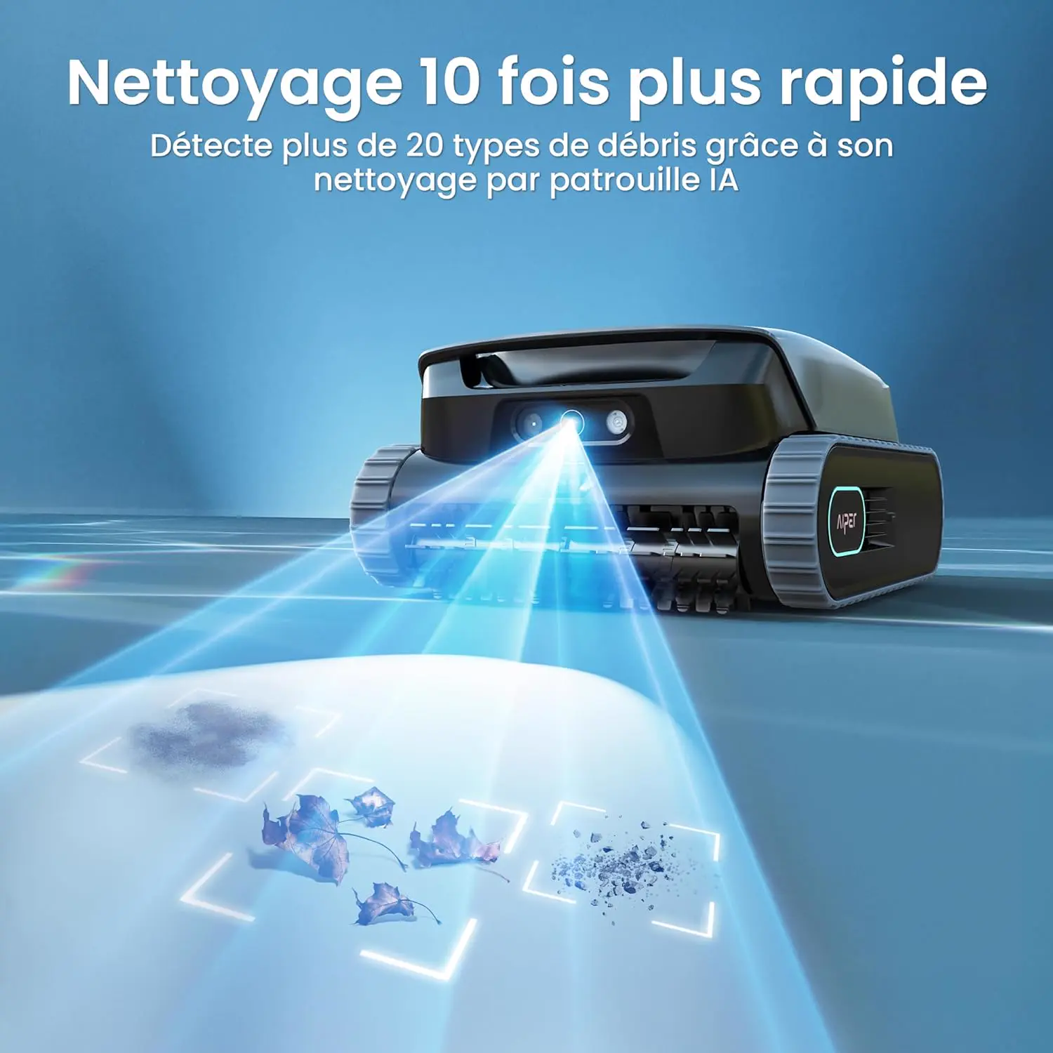 Robot piscine sable vue 2