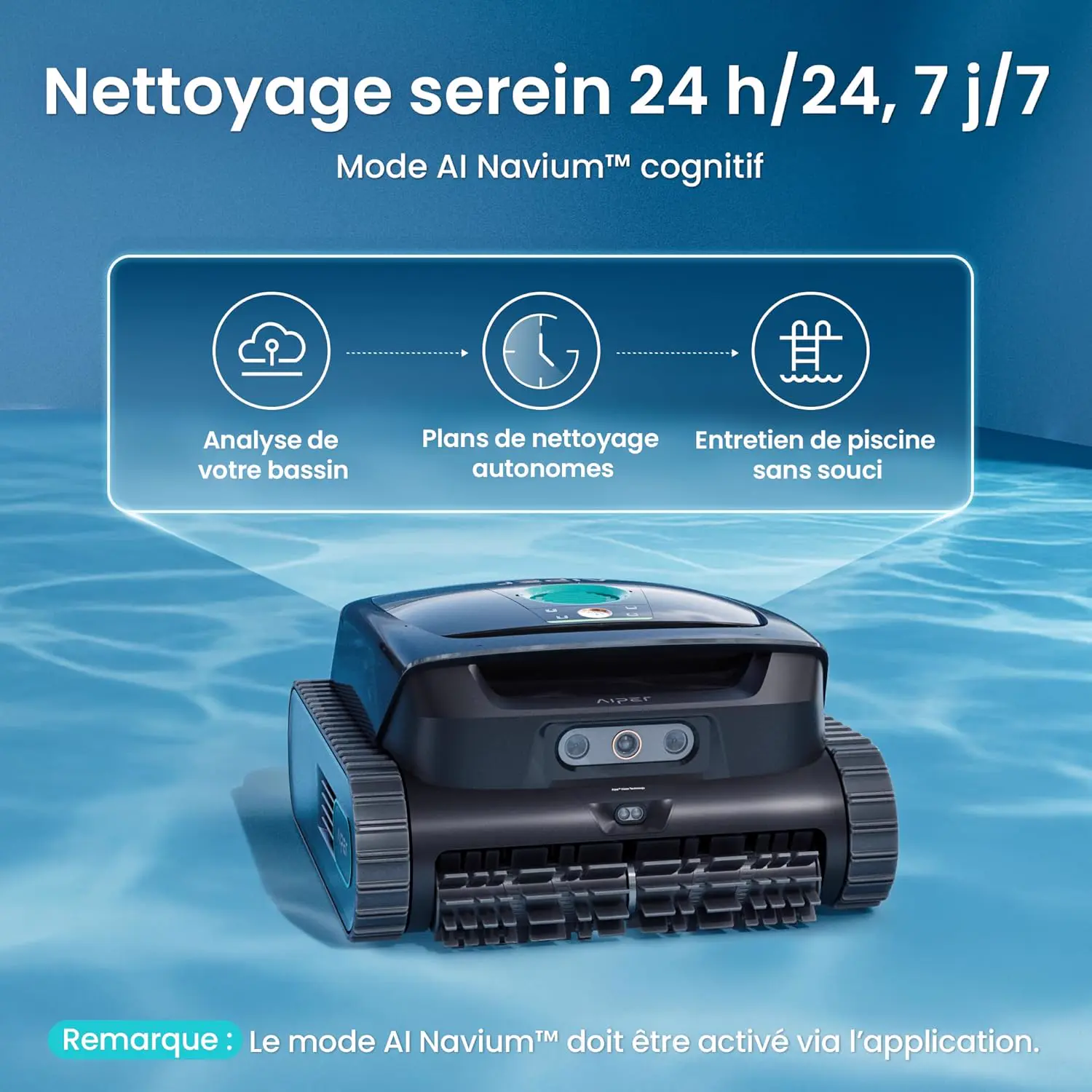 Robot piscine sable vue 3