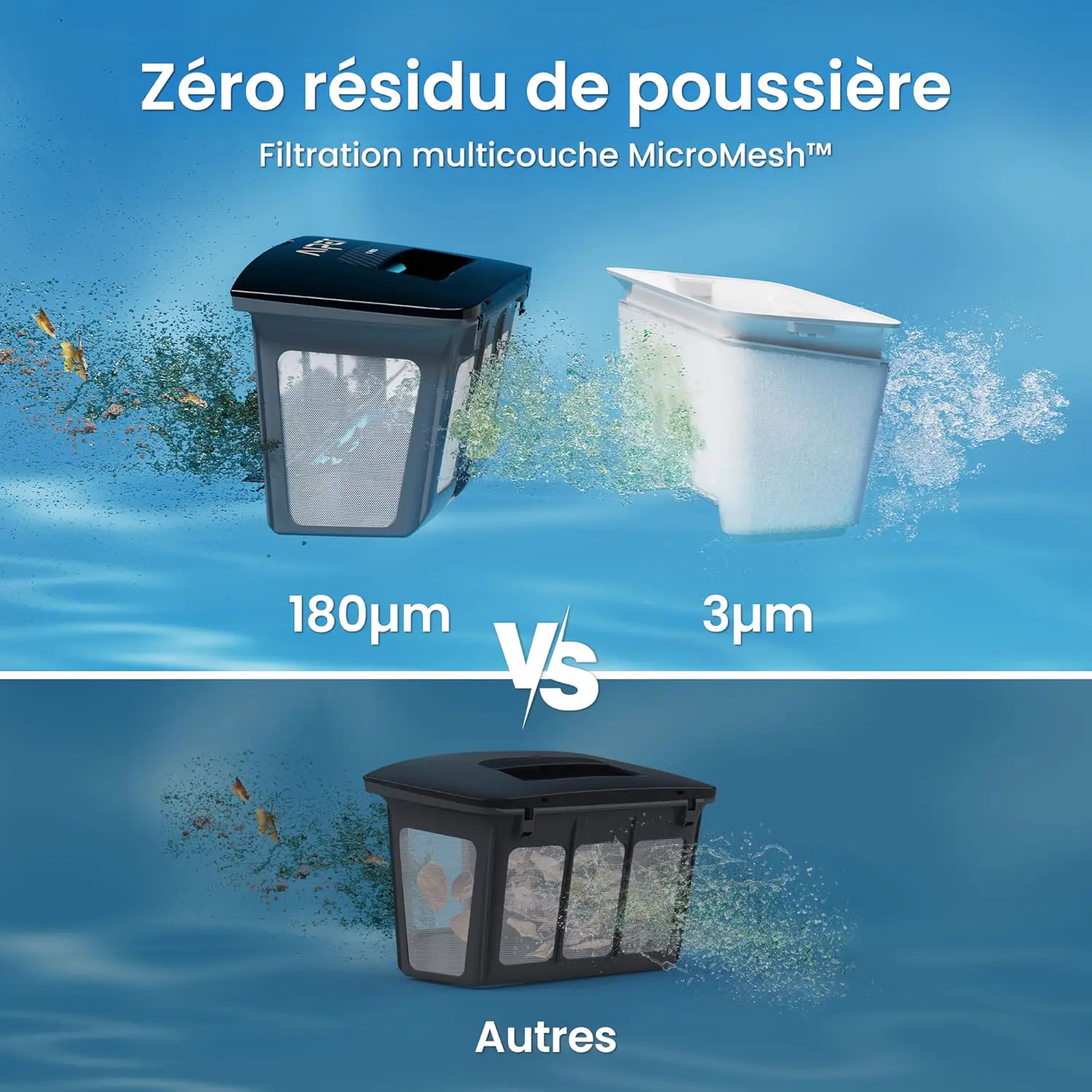 Robot piscine sable vue 7