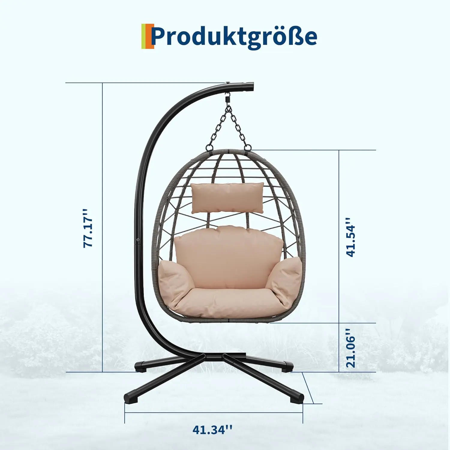 Fauteuils suspendus en rotin gris vue 3