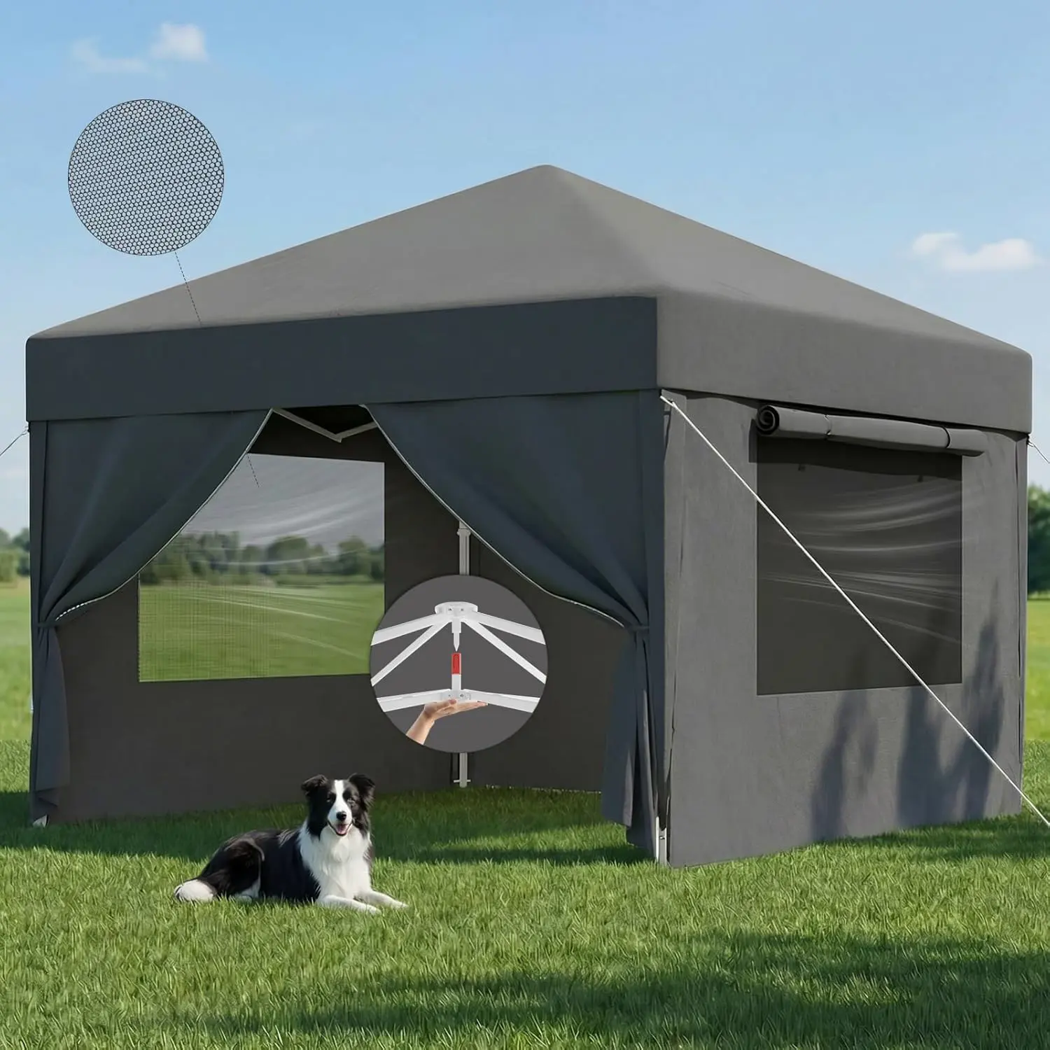 JUMMICO Tonnelle Pliante 3x6m avec Moustiquaire Aérée