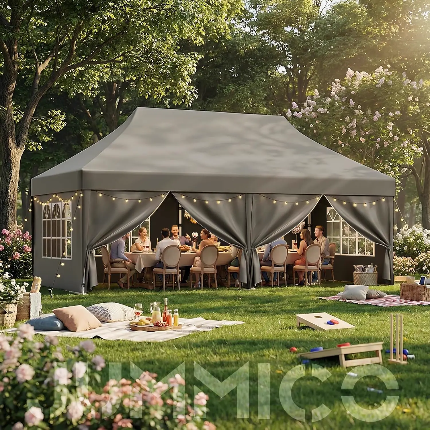Tonnelle gris 3x6 m vue 7