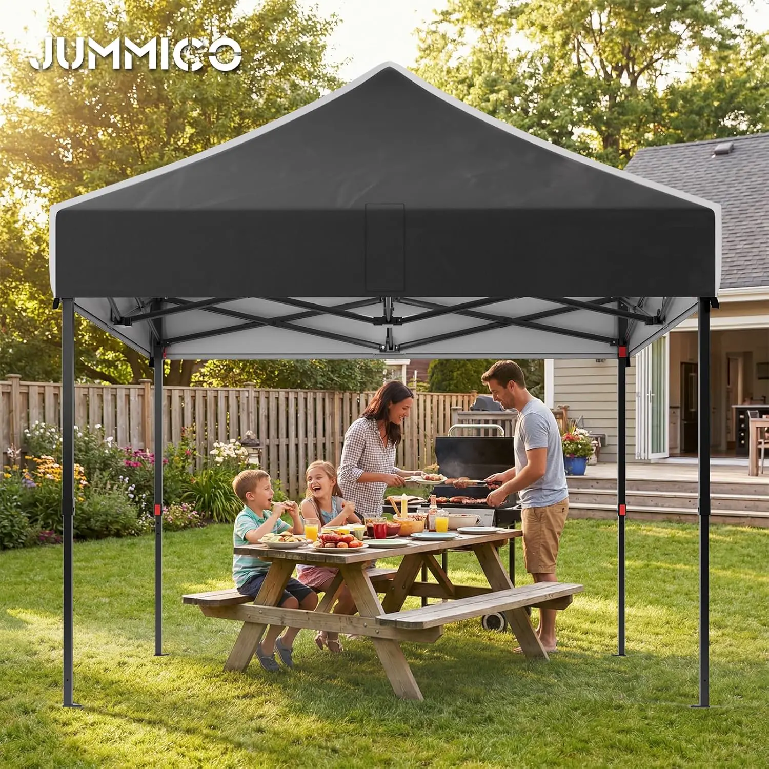 Tonnelle en métal noir 3x3 m vue 7