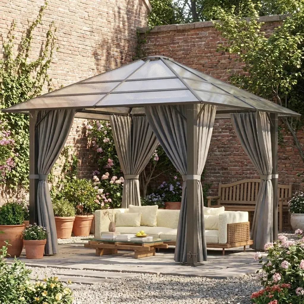 JUMMICO Tonnelle de Jardin Extérieur 3x3m en Aluminium Robuste