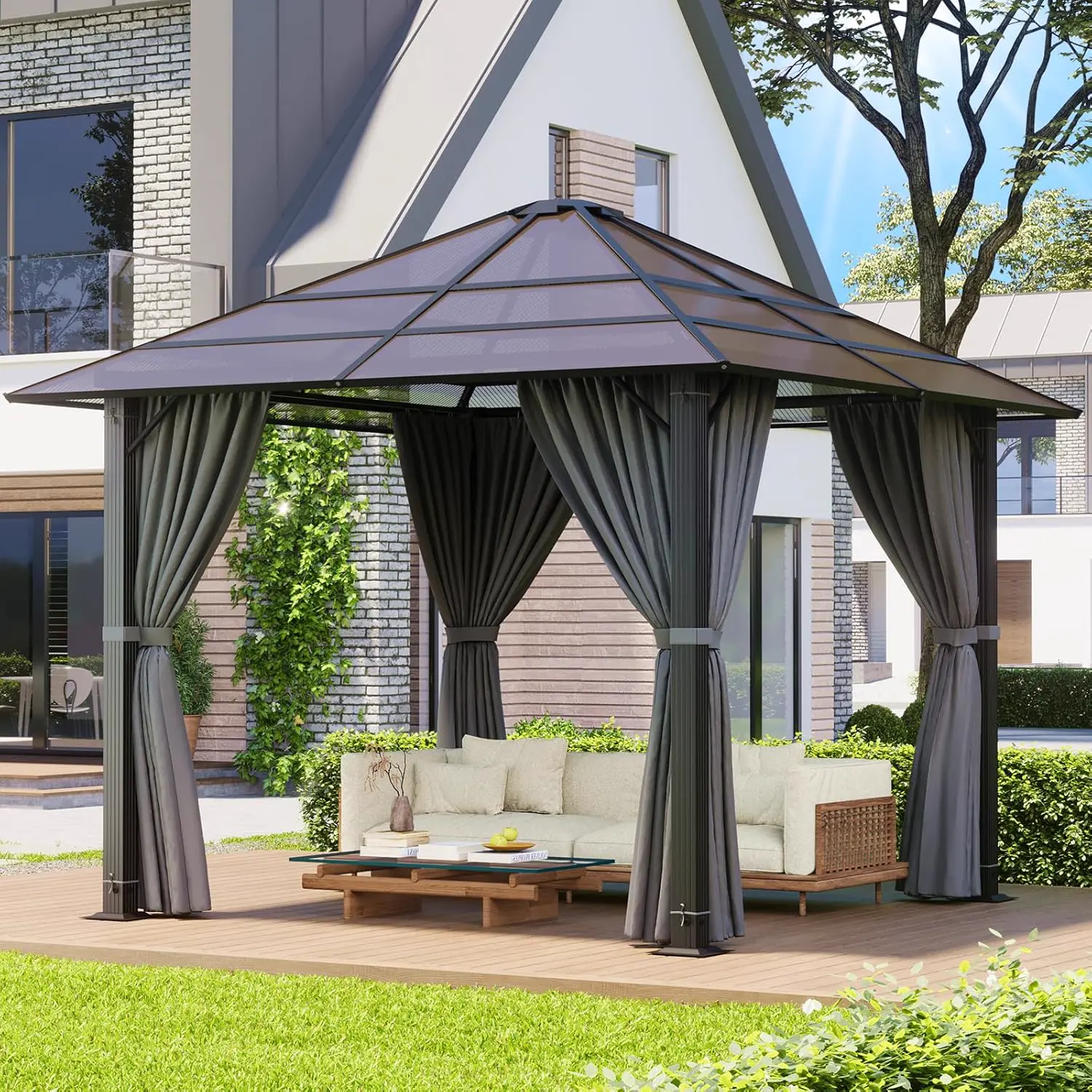 Pergola en aluminium 3x3 m vue 4