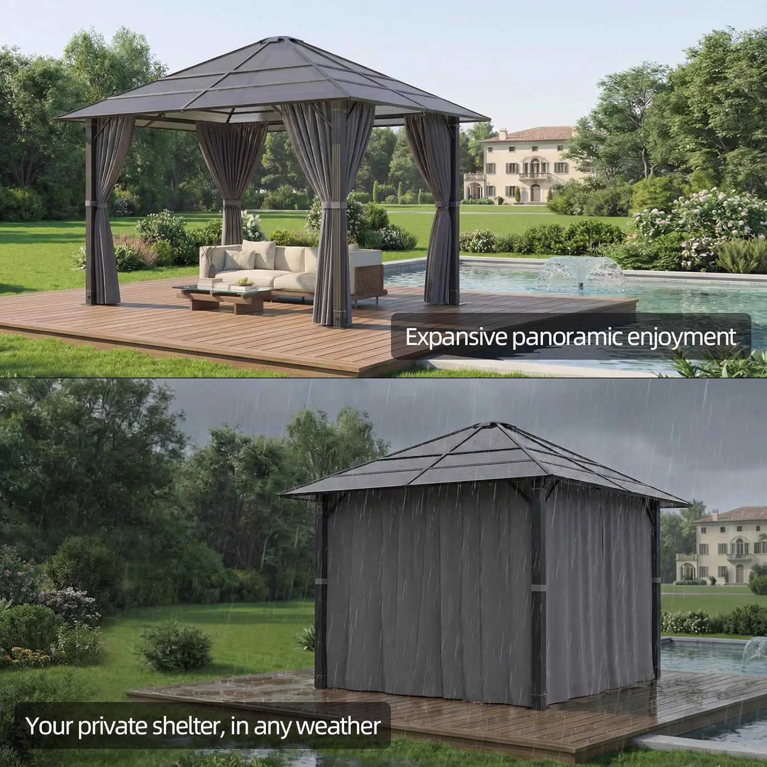Pergola en aluminium 3x3 m vue 5