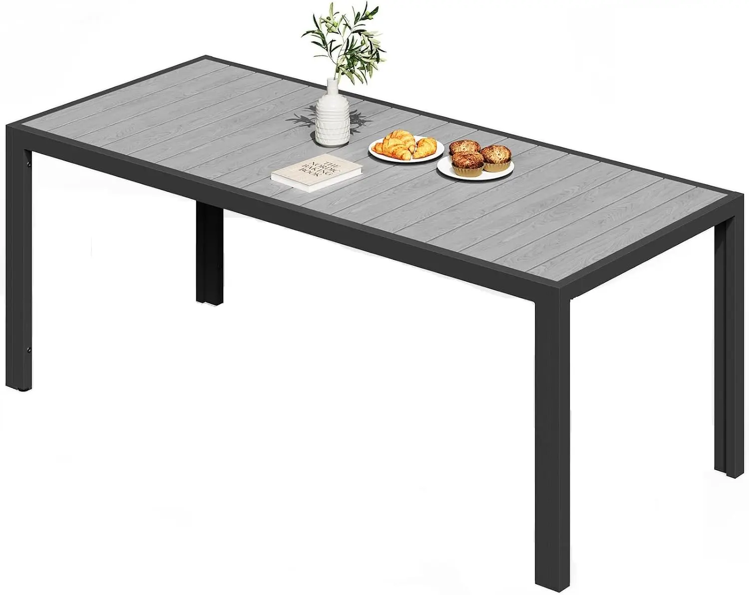 JUMMICO Table de Jardin Extérieur 189x80cm pour 6-8 Personnes