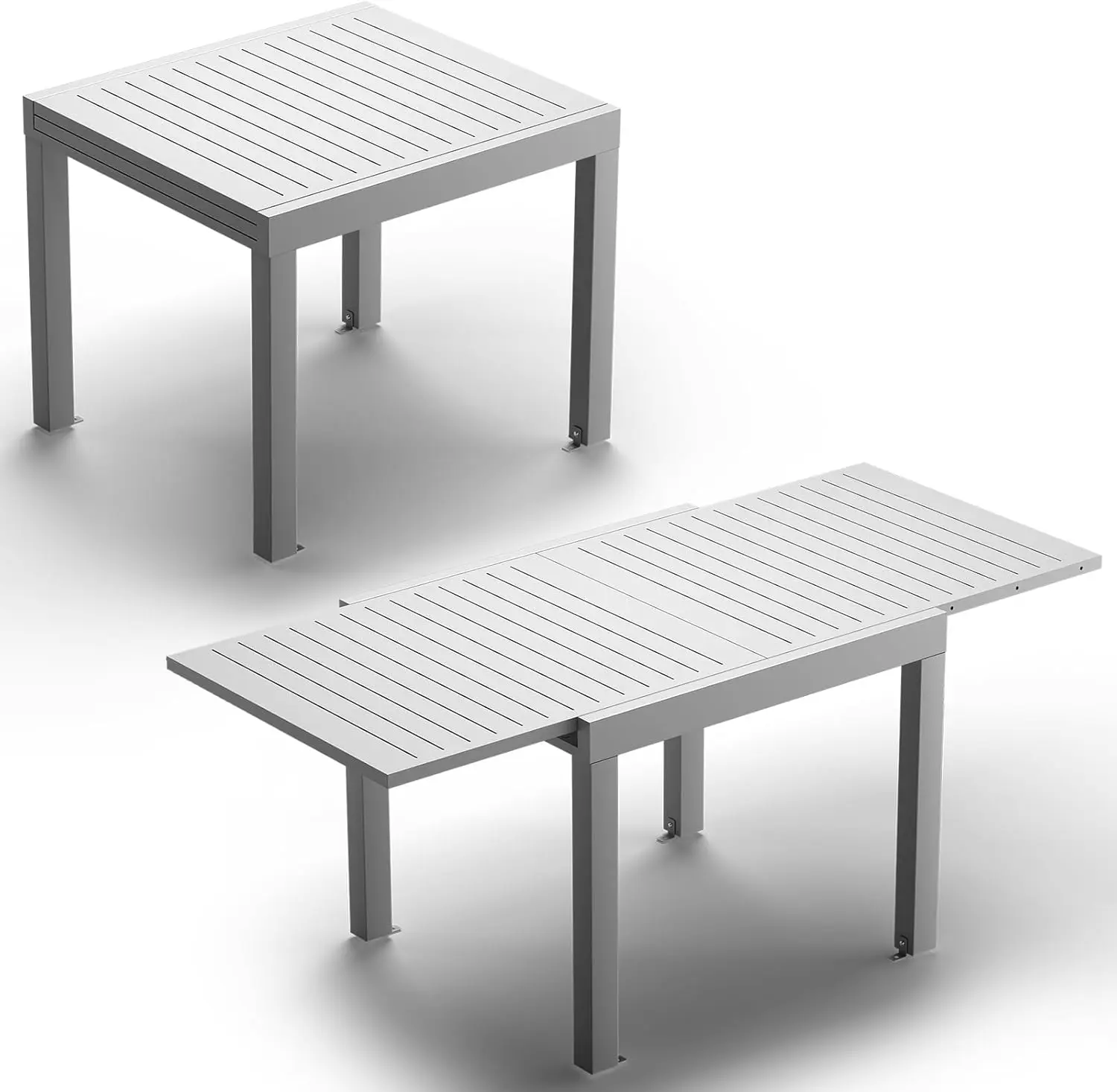 JUMMICO Table de Jardin Extensible 163x80cm pour 6-10 Personnes