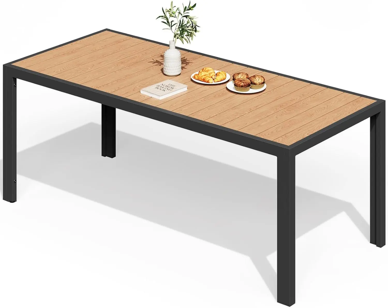 JUMMICO Table de Jardin Extérieur 189x80cm pour 6-8 Personnes