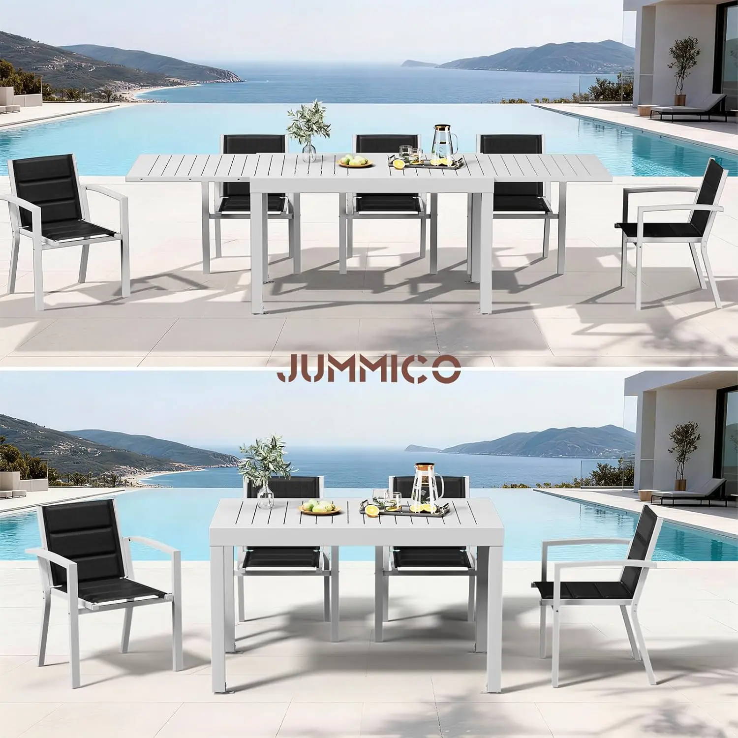 Table de jardin 10 places en aluminium gris vue 5