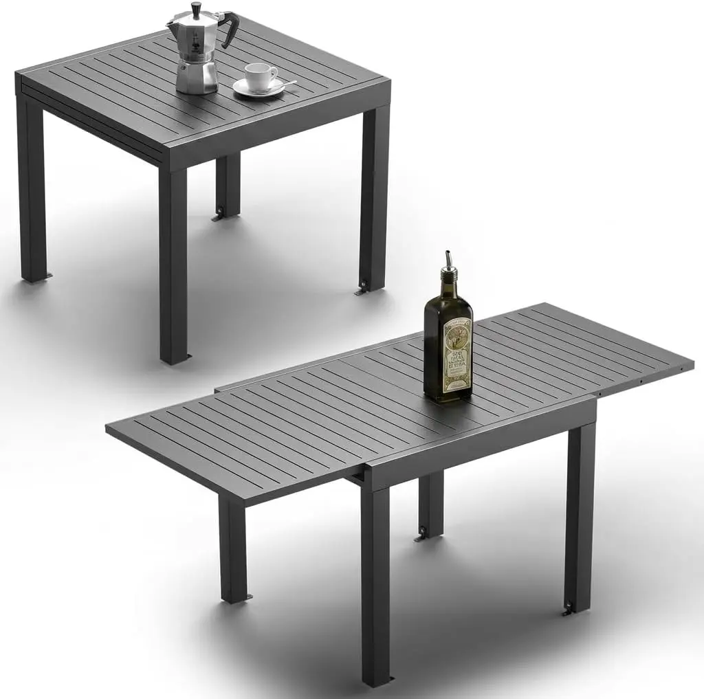 JUMMICO Table de Jardin Extensible 163x80cm pour 6-10 Personnes