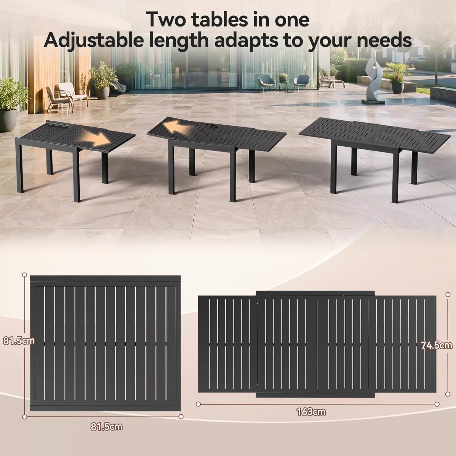 Table de jardin 10 places en aluminium vue 7