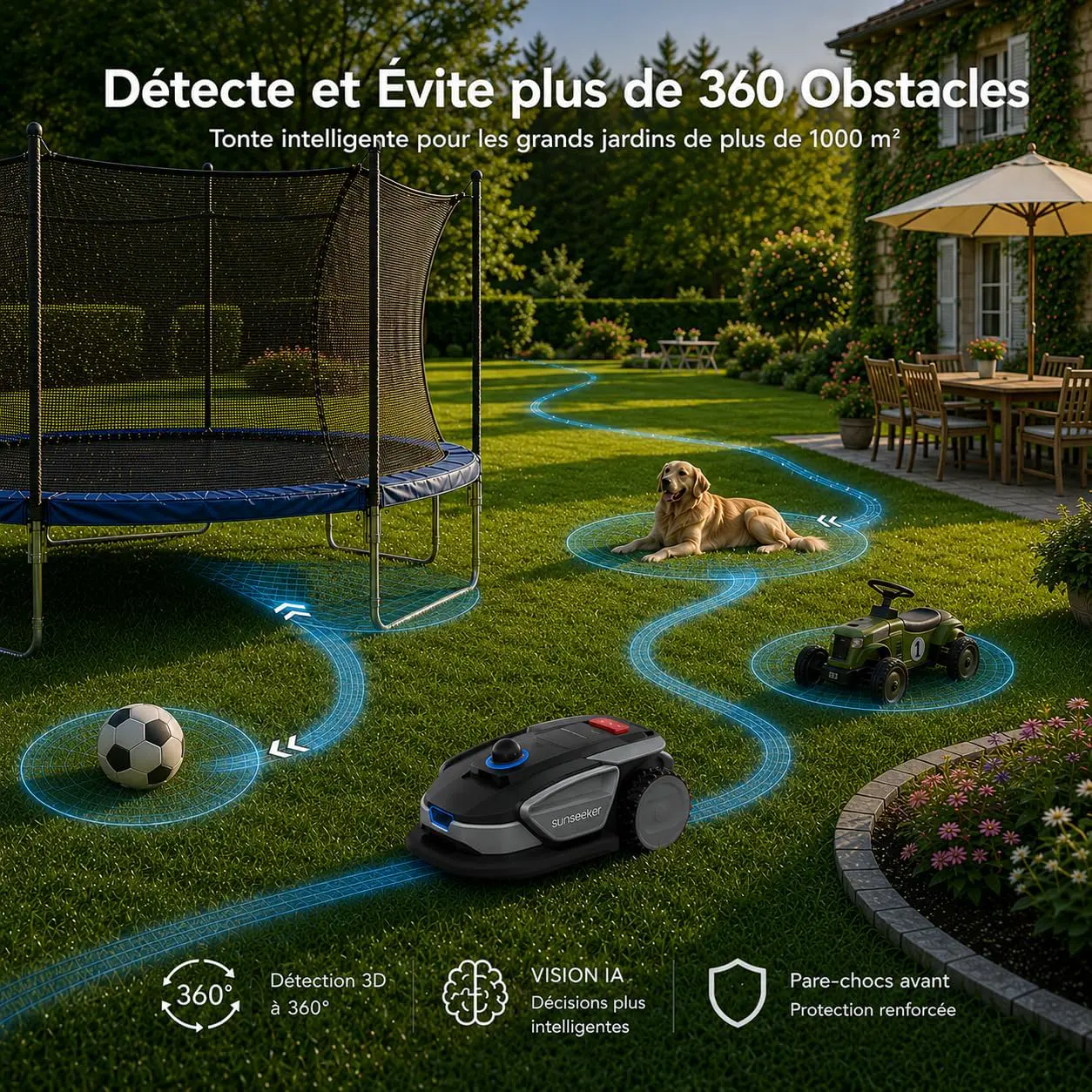 Robot tondeuse gris vue 5