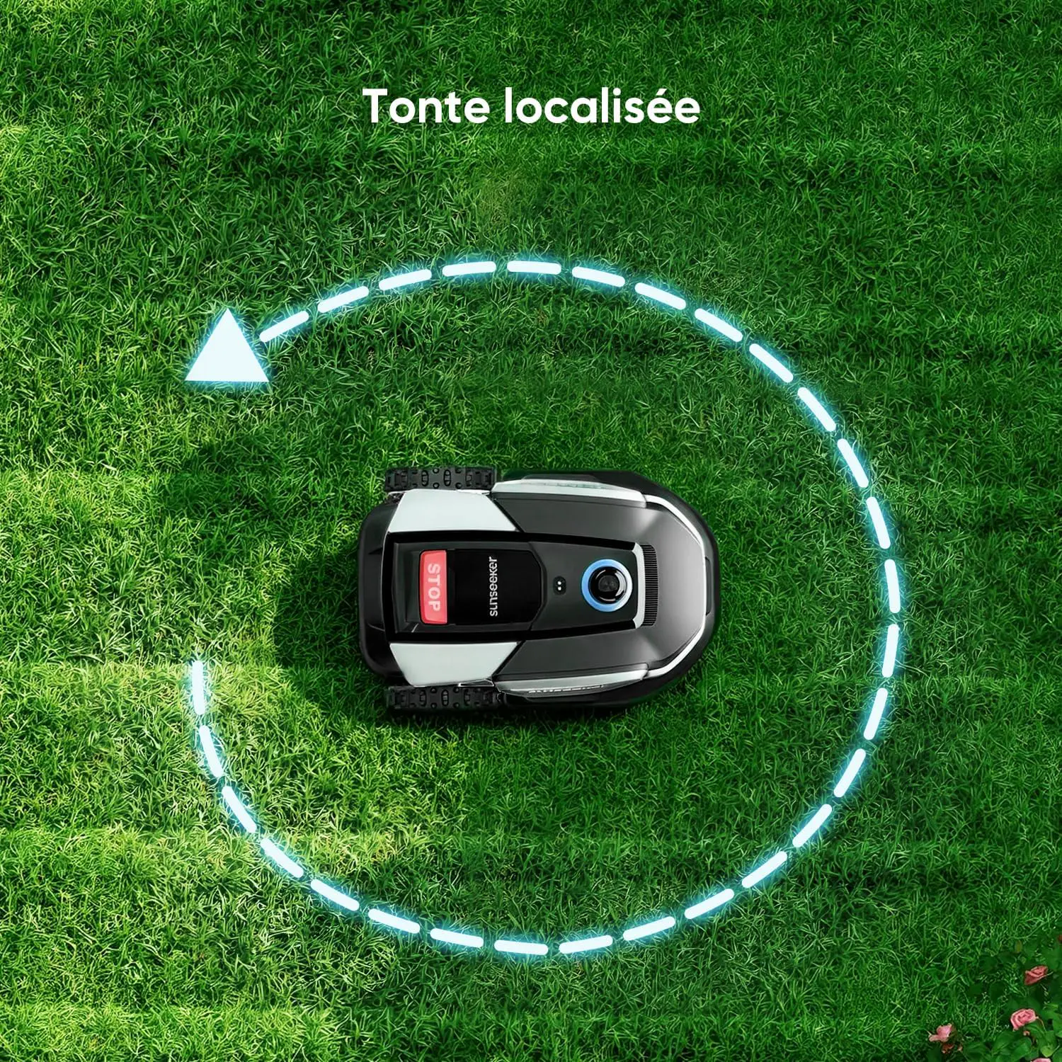 Robot tondeuse gris vue 9