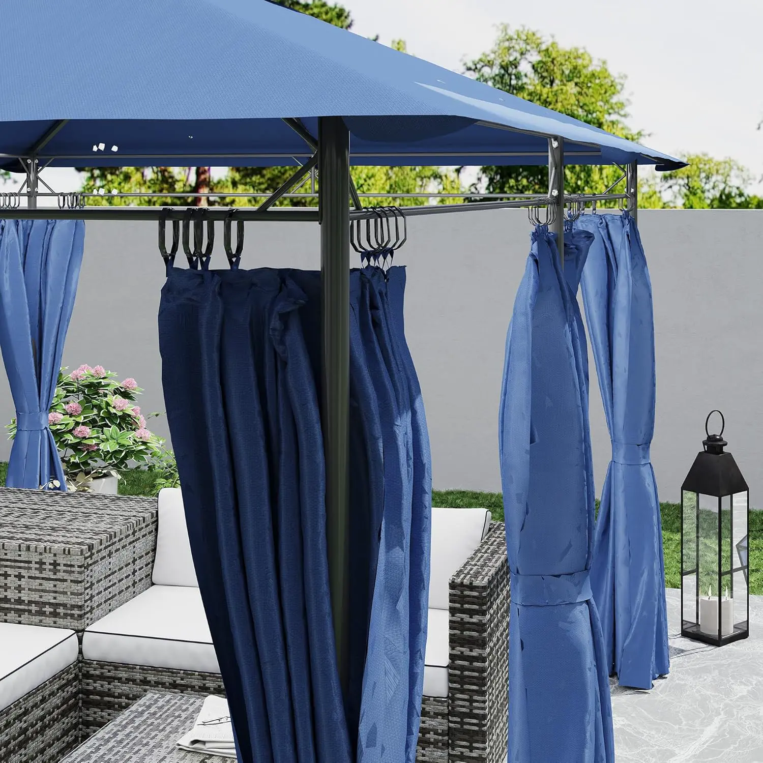 Tonnelle en métal bleu 3x4 m vue 9