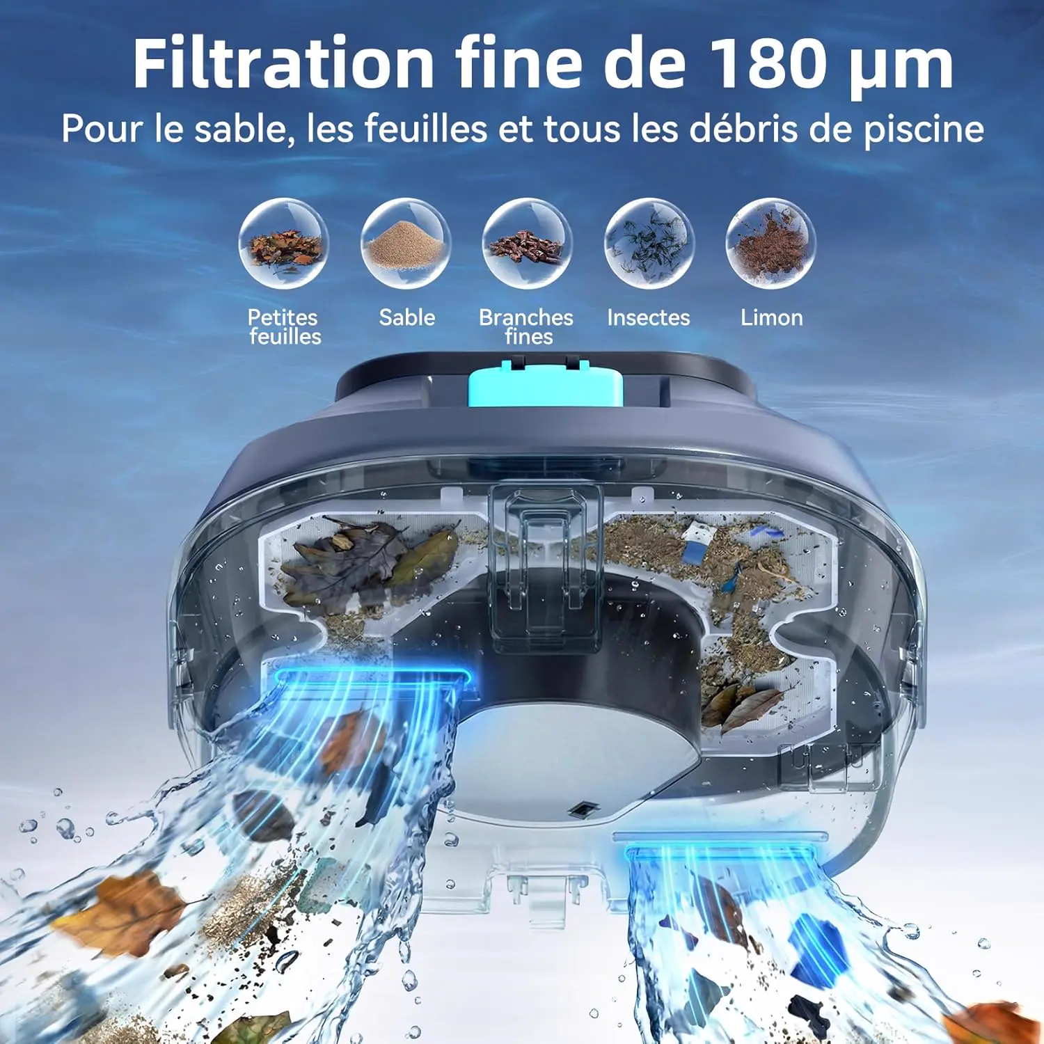 Robot piscine Pondee X2 Robot Piscine sans Fil avec 200 Min Au… vue 2