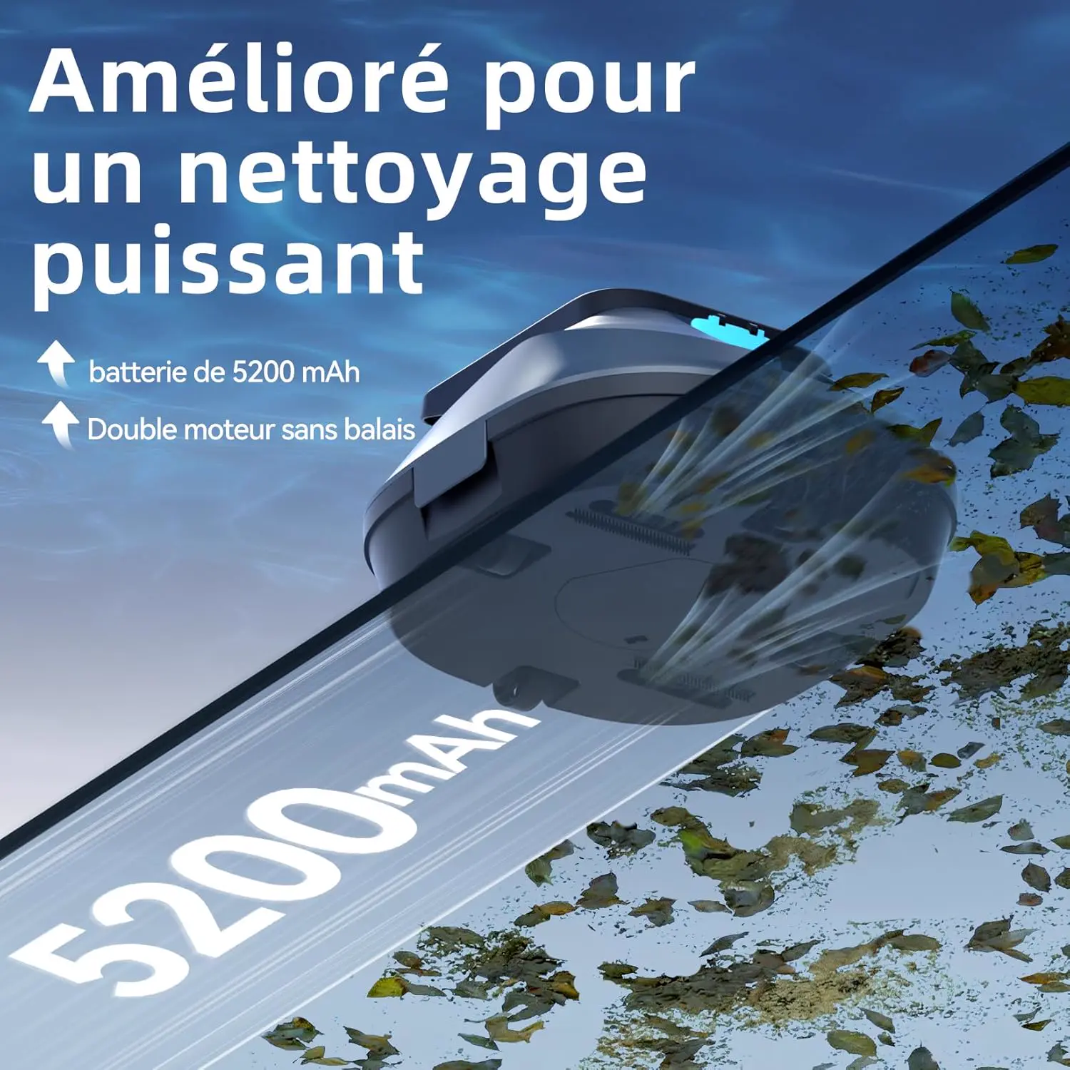 Robot piscine Pondee X2 Robot Piscine sans Fil avec 200 Min Au… vue 3