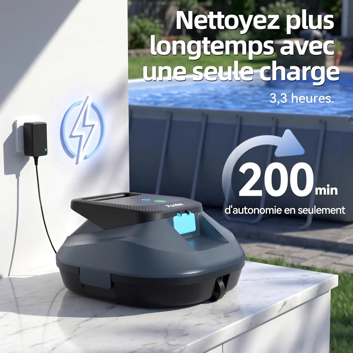Robot piscine Pondee X2 Robot Piscine sans Fil avec 200 Min Au… vue 4