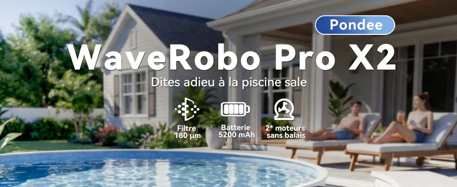 Robot piscine Pondee X2 Robot Piscine sans Fil avec 200 Min Au… — contenu détaillé 1