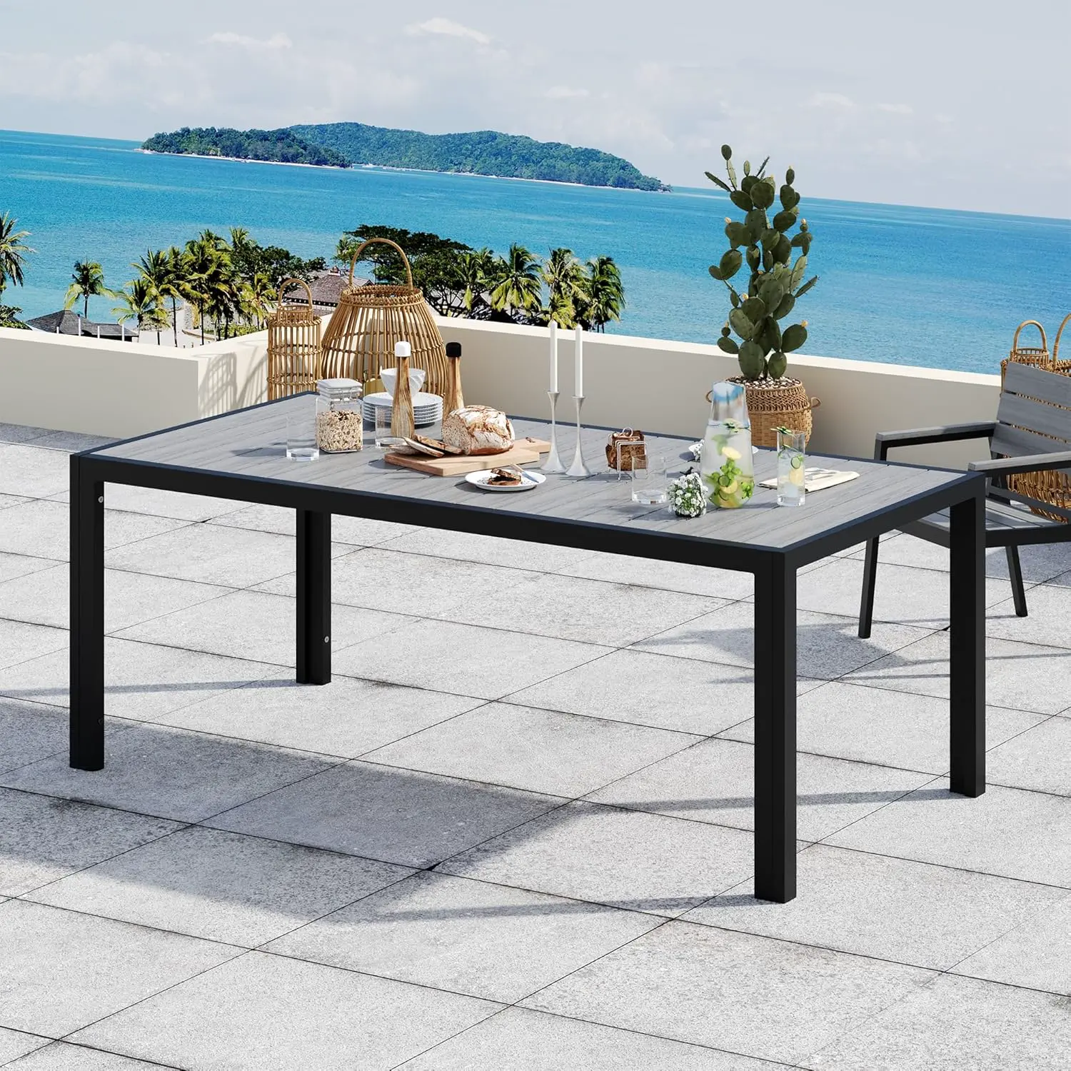 Devoko HDPS Table de Jardin Résistant aux Intempéries