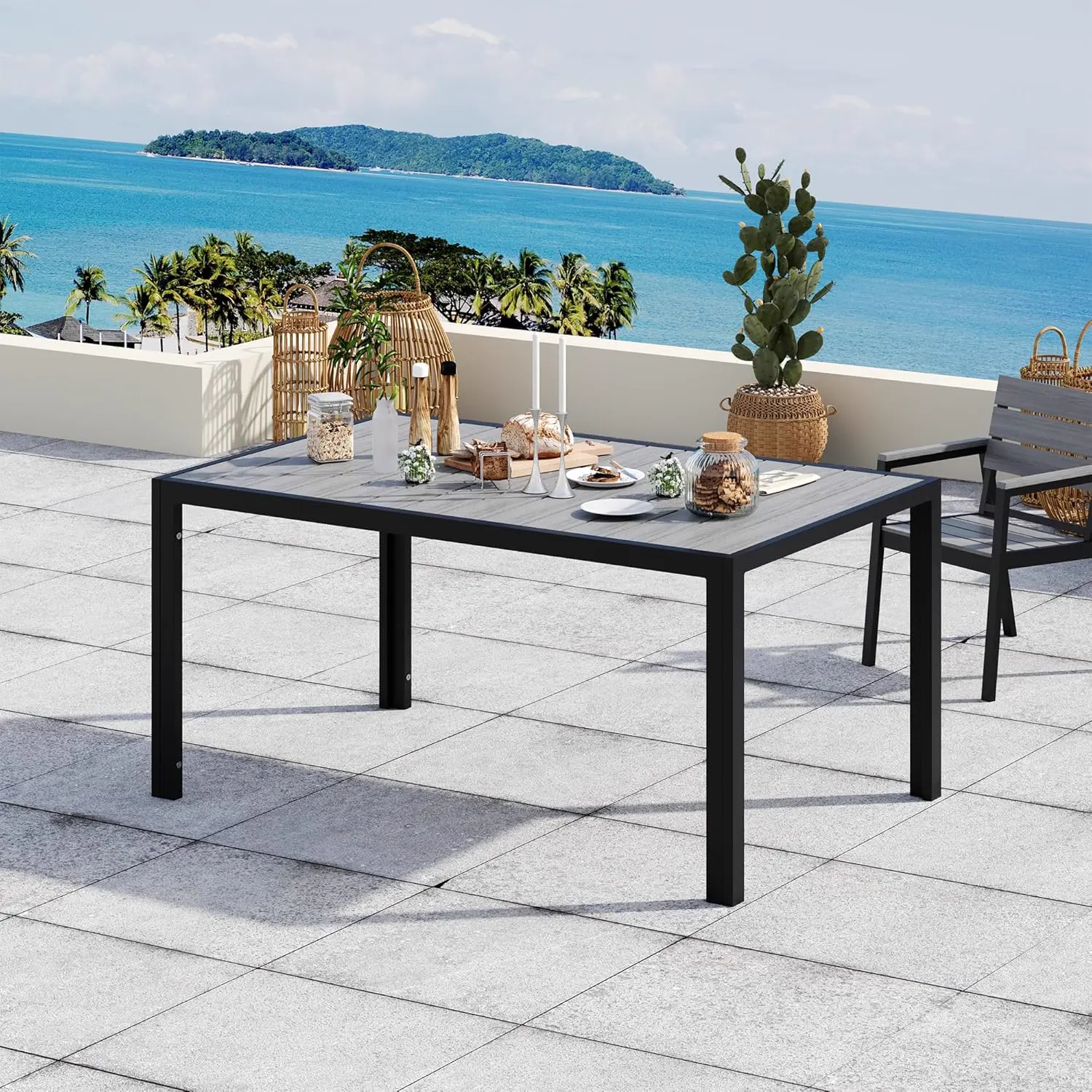 Devoko HDPS Table de Jardin Résistant aux Intempéries