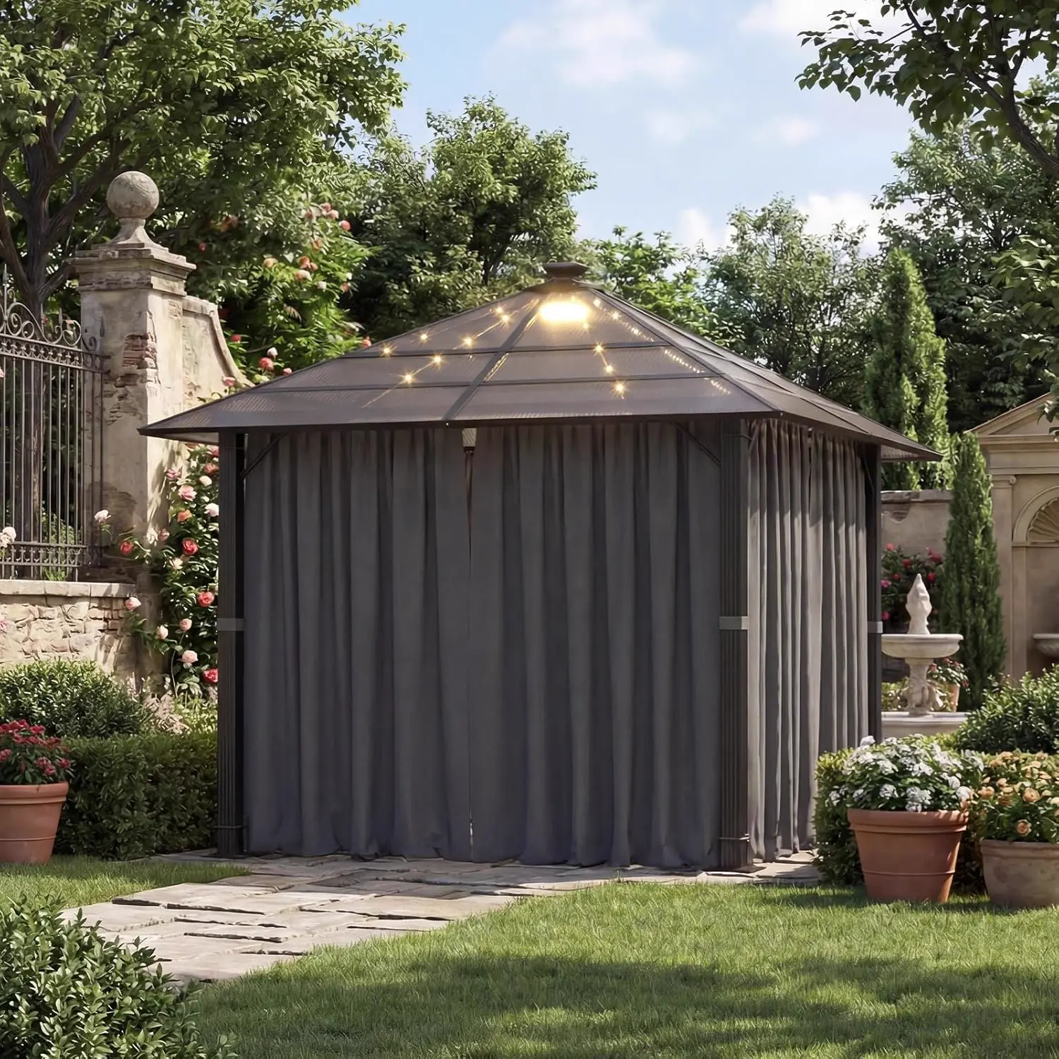 Pergola en aluminium 3x3 m vue 2