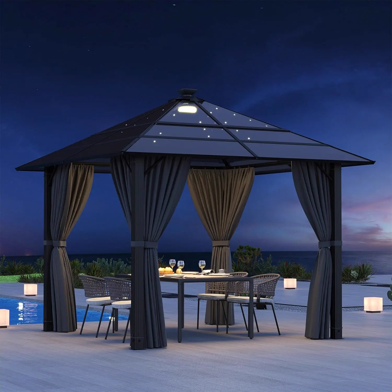 Pergola en aluminium 3x3 m vue 7