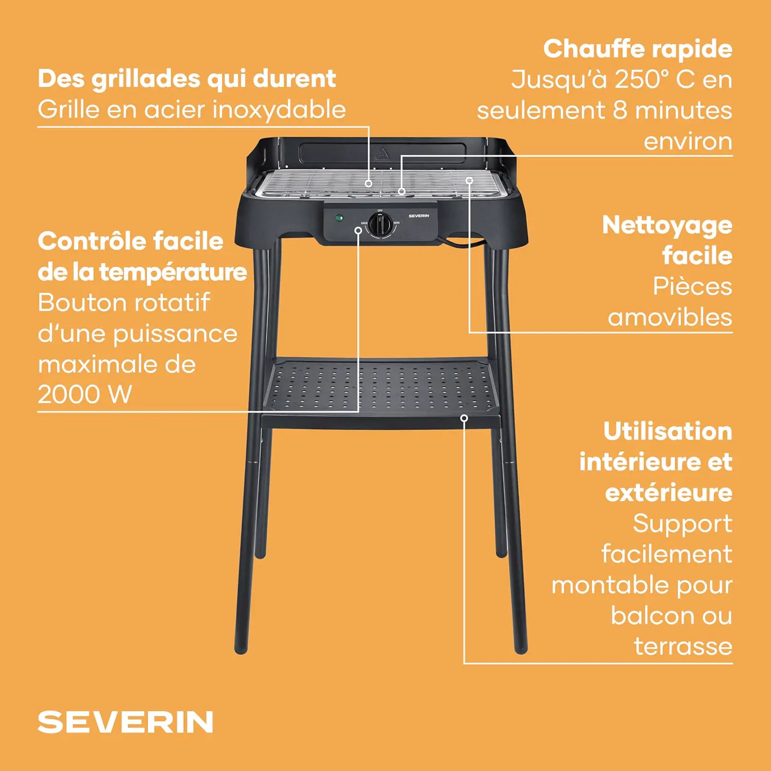Barbecue électrique en métal noir 38 m² vue 3