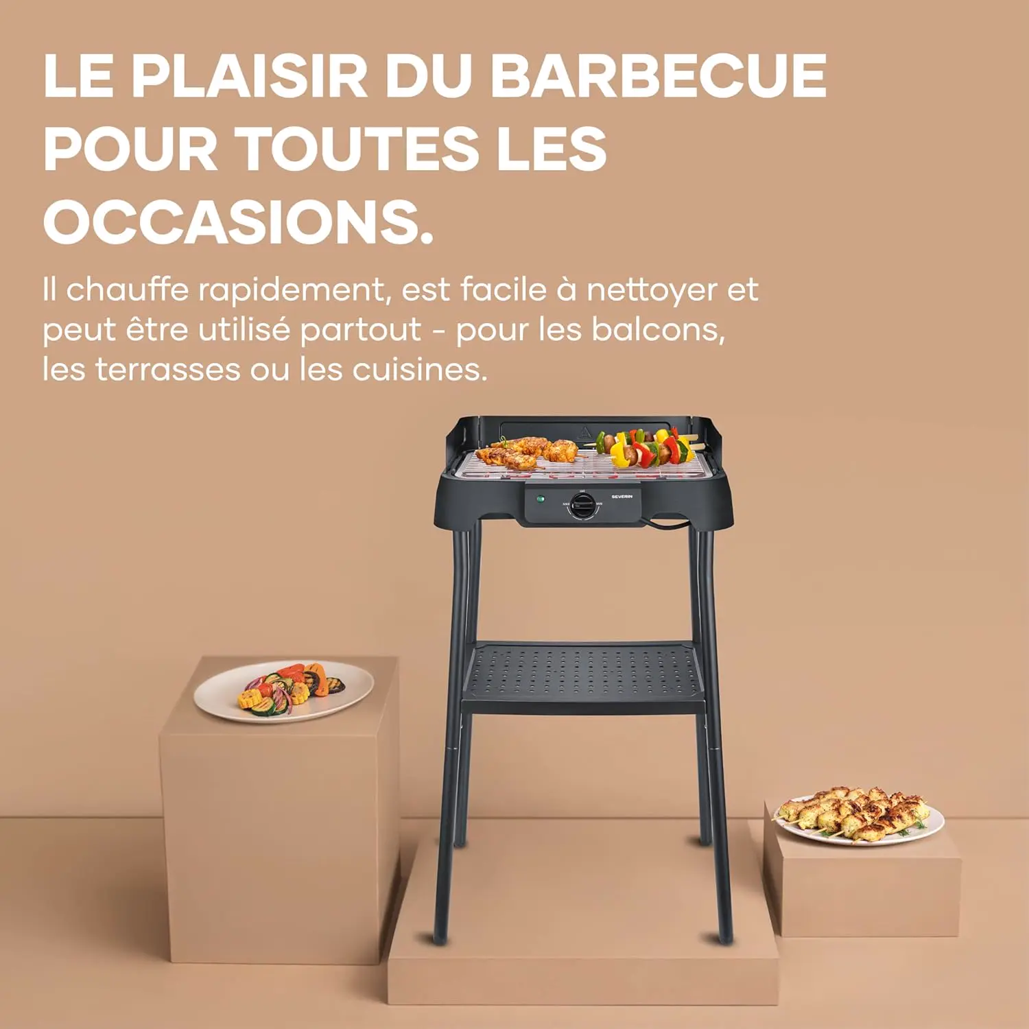 Barbecue électrique en métal noir 38 m² vue 5