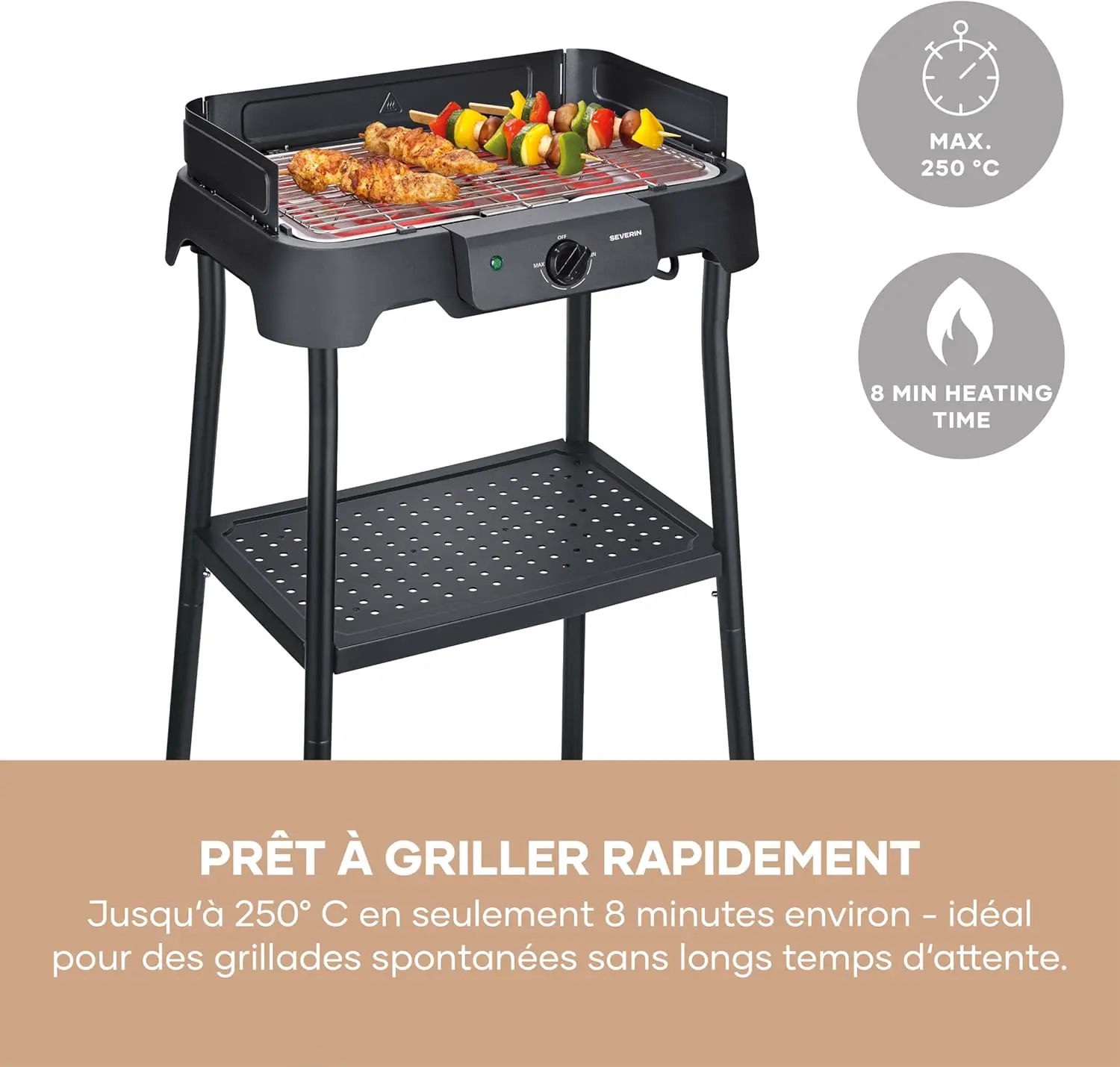Barbecue électrique en métal noir 38 m² vue 7
