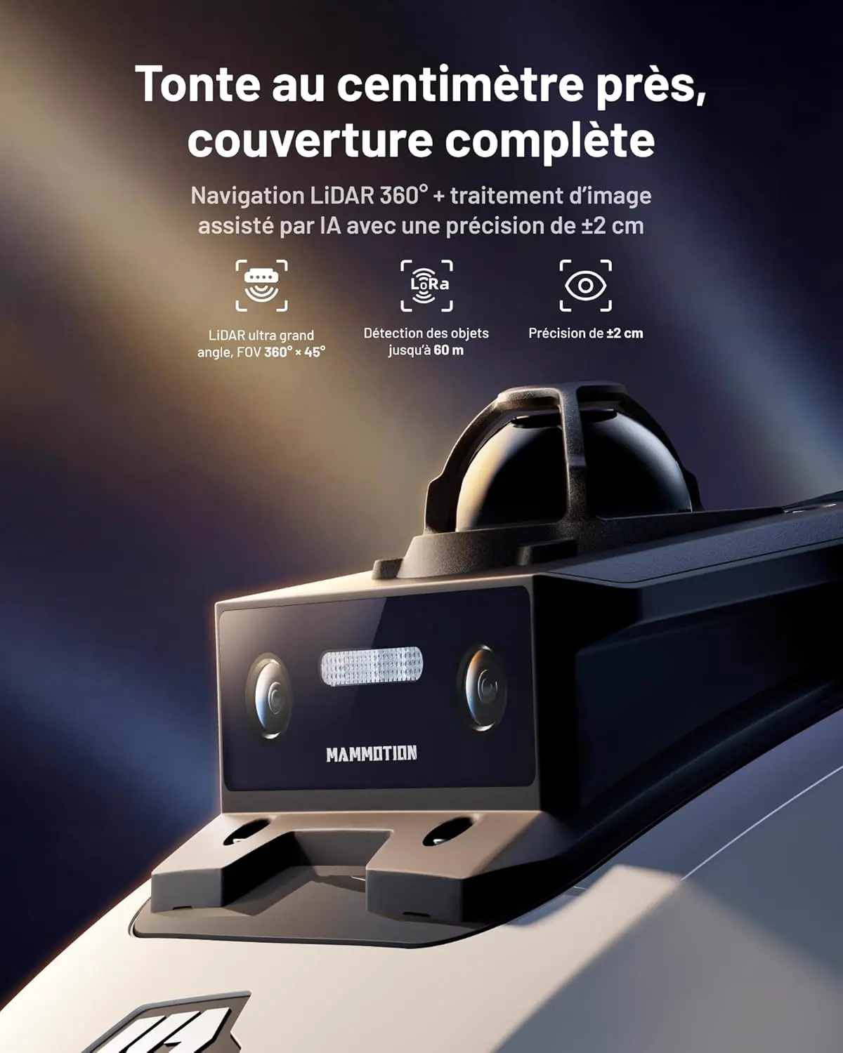 Robot tondeuse MAMMOTION YUKA Mini 2 800 LiDAR Robot Tondeuse… vue 2