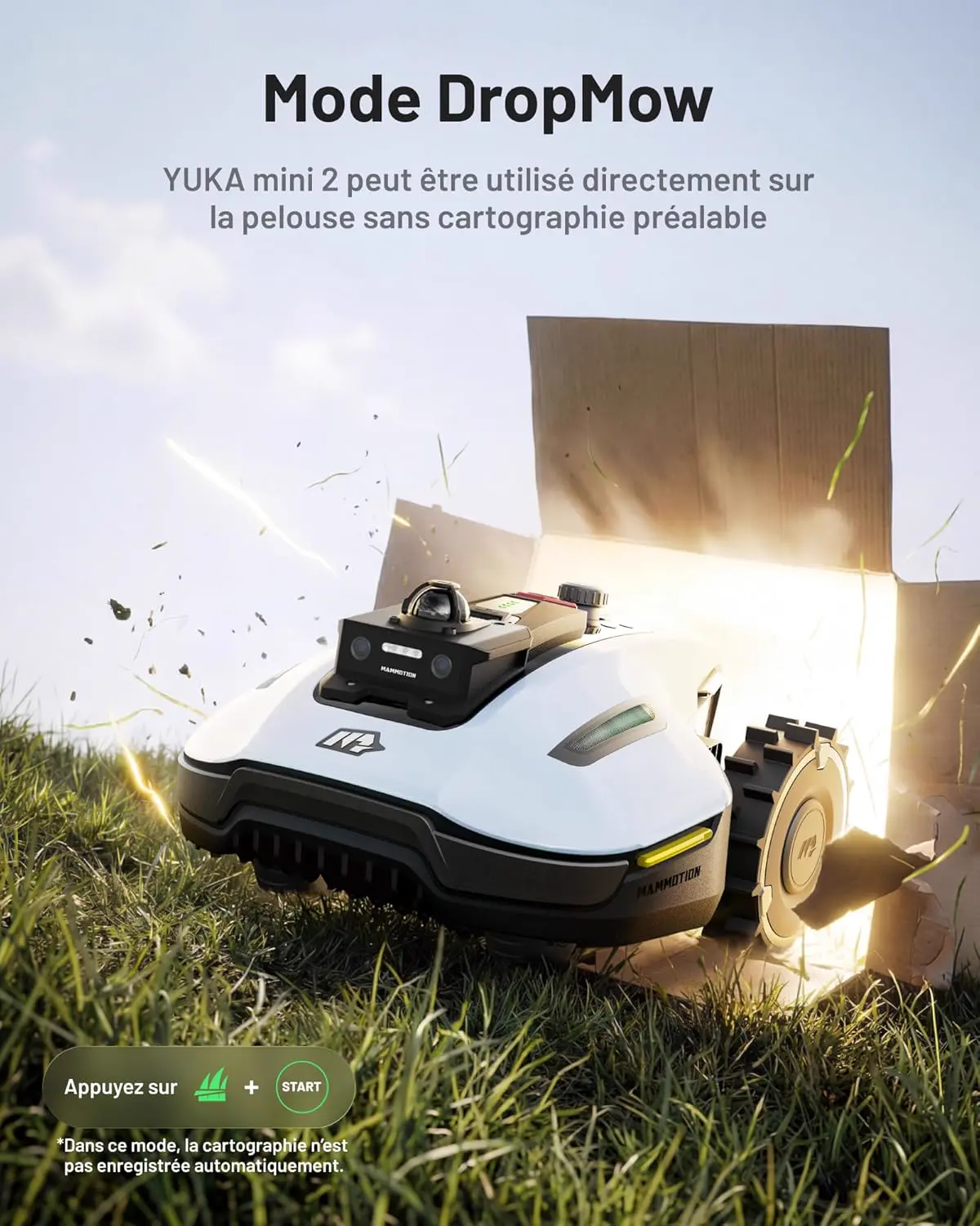Robot tondeuse MAMMOTION YUKA Mini 2 800 LiDAR Robot Tondeuse… vue 5
