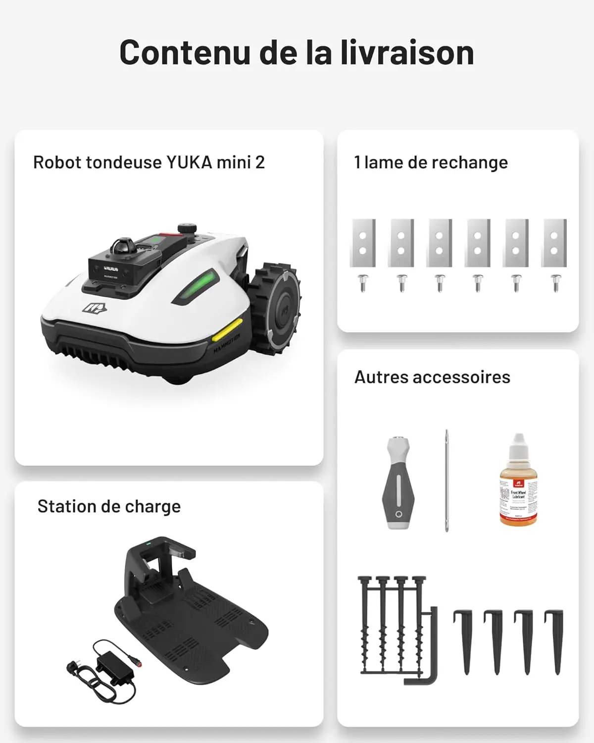 Robot tondeuse MAMMOTION YUKA Mini 2 800 LiDAR Robot Tondeuse… vue 10
