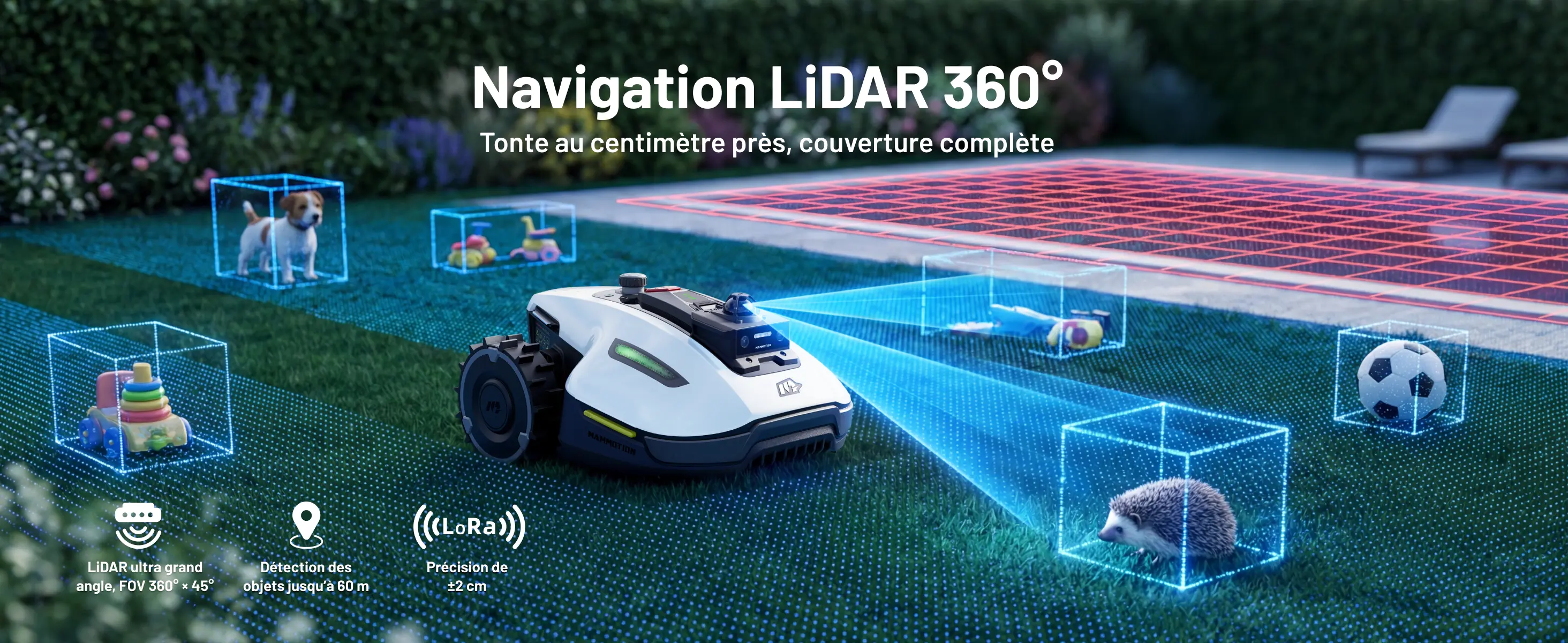 Robot tondeuse MAMMOTION YUKA Mini 2 800 LiDAR Robot Tondeuse… — contenu détaillé 1