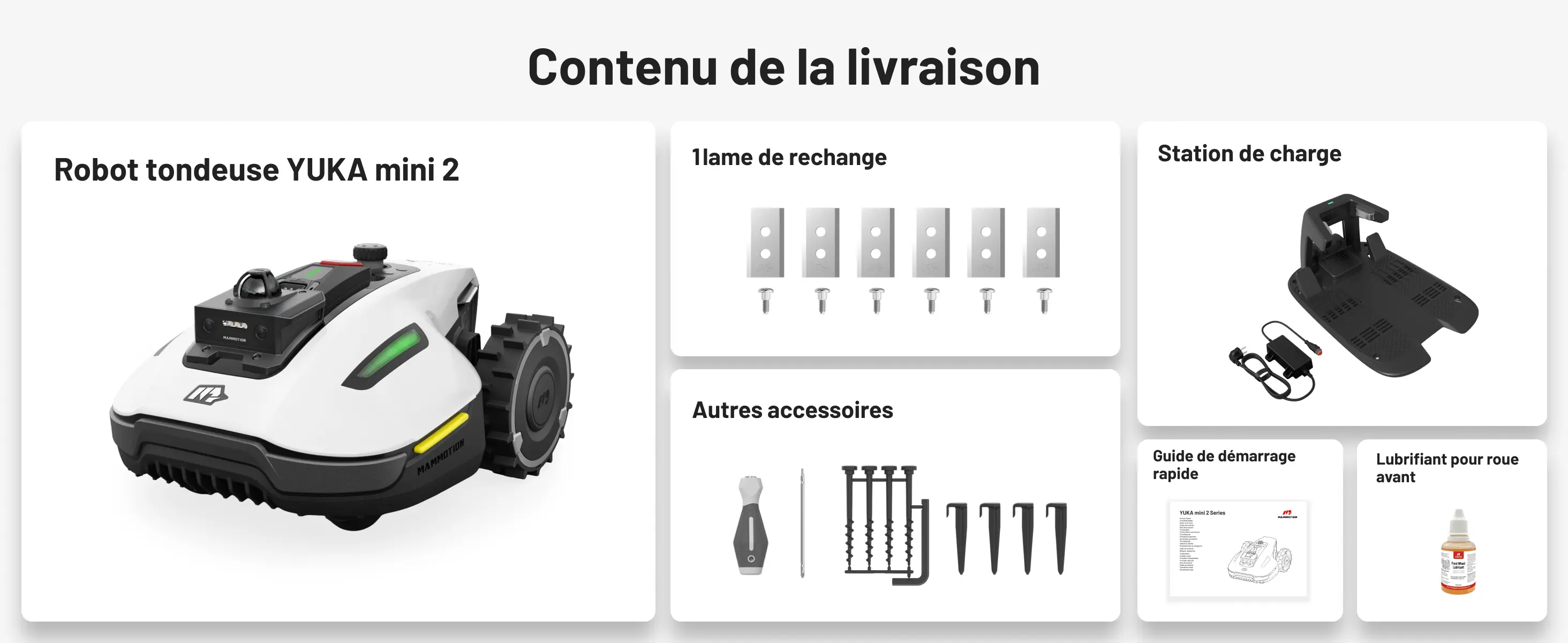 Robot tondeuse MAMMOTION YUKA Mini 2 800 LiDAR Robot Tondeuse… — contenu détaillé 15