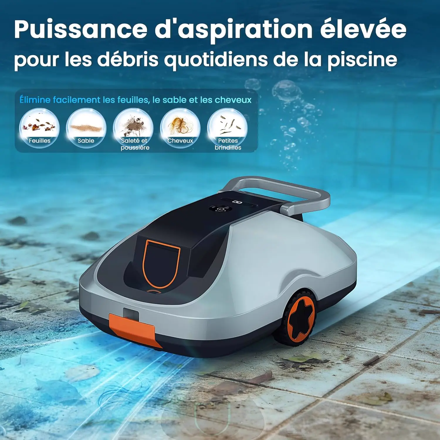 Robot piscine sable vue 2