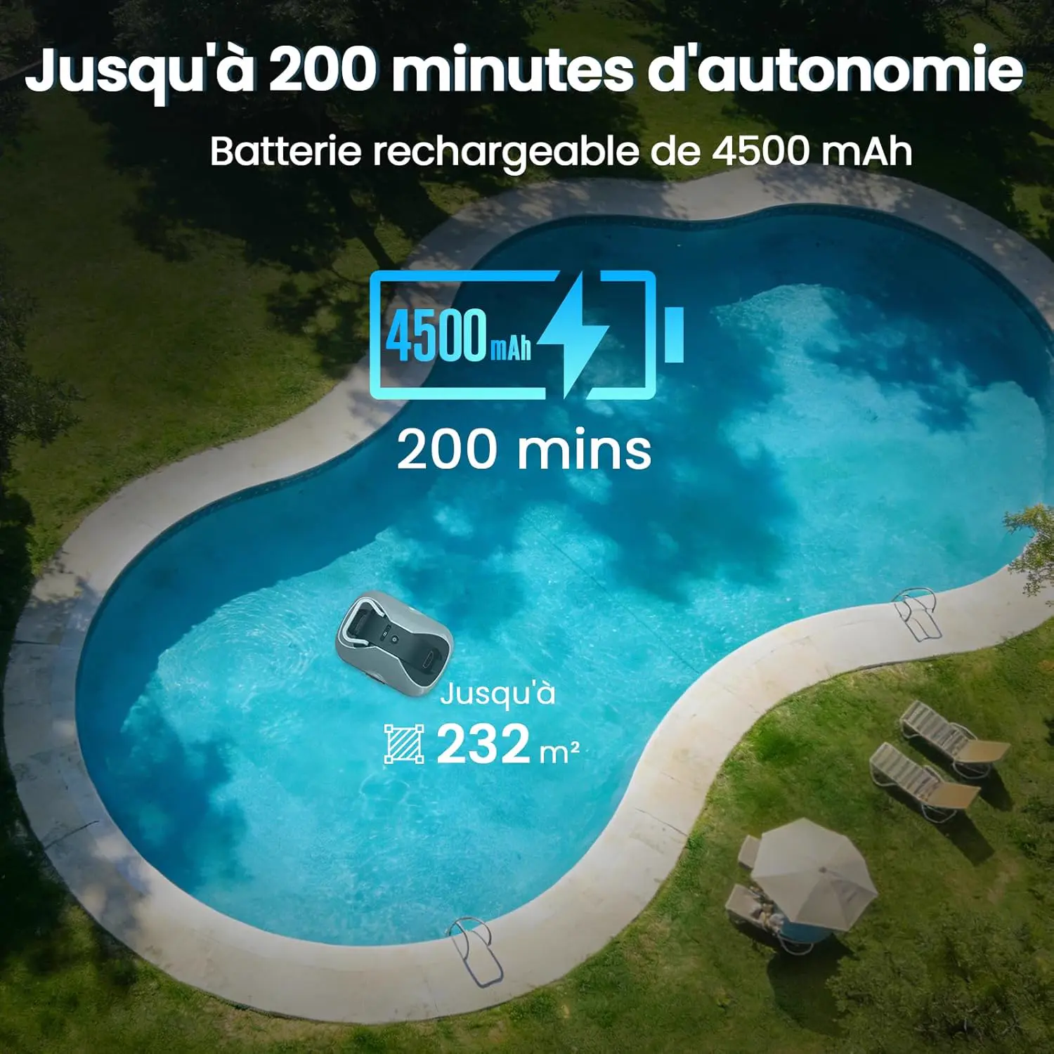 Robot piscine sable vue 3