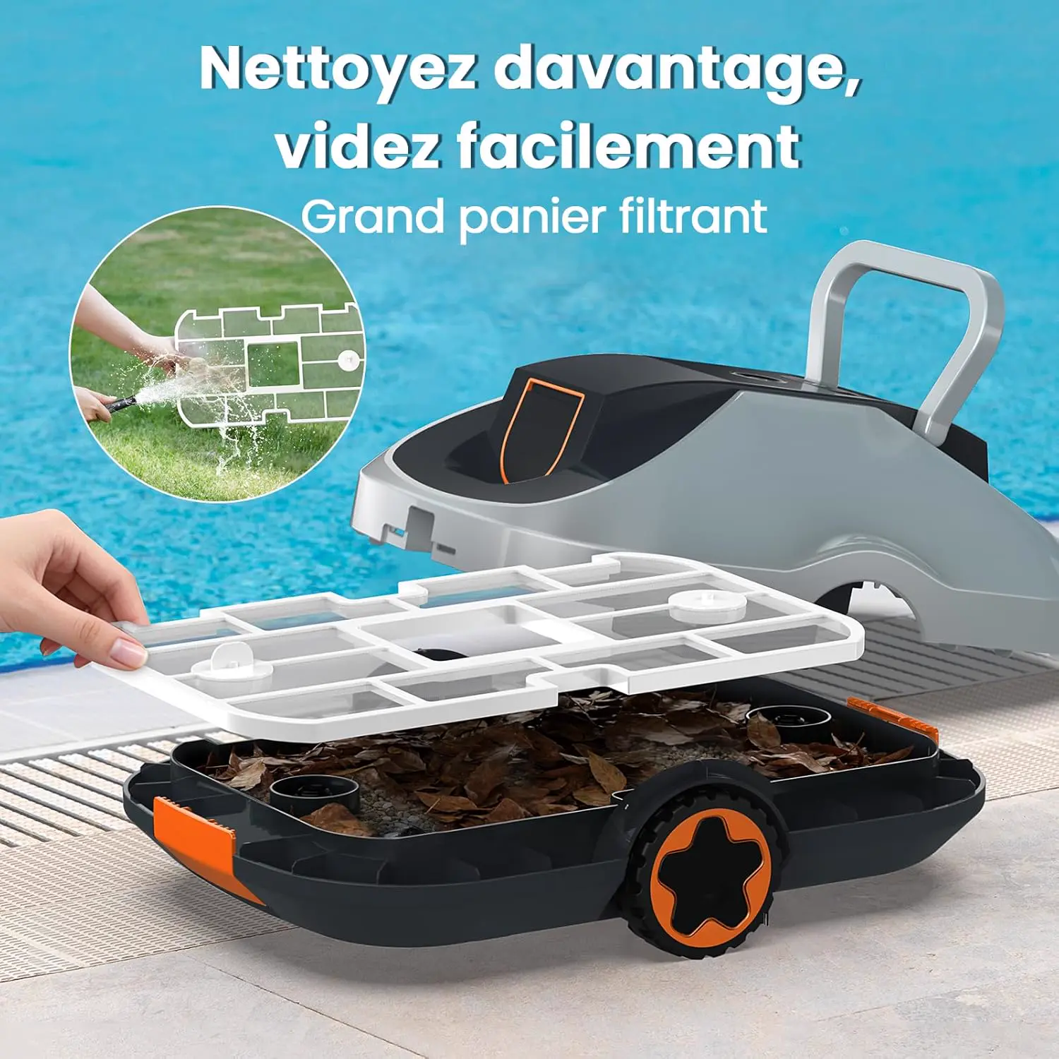 Robot piscine sable vue 5