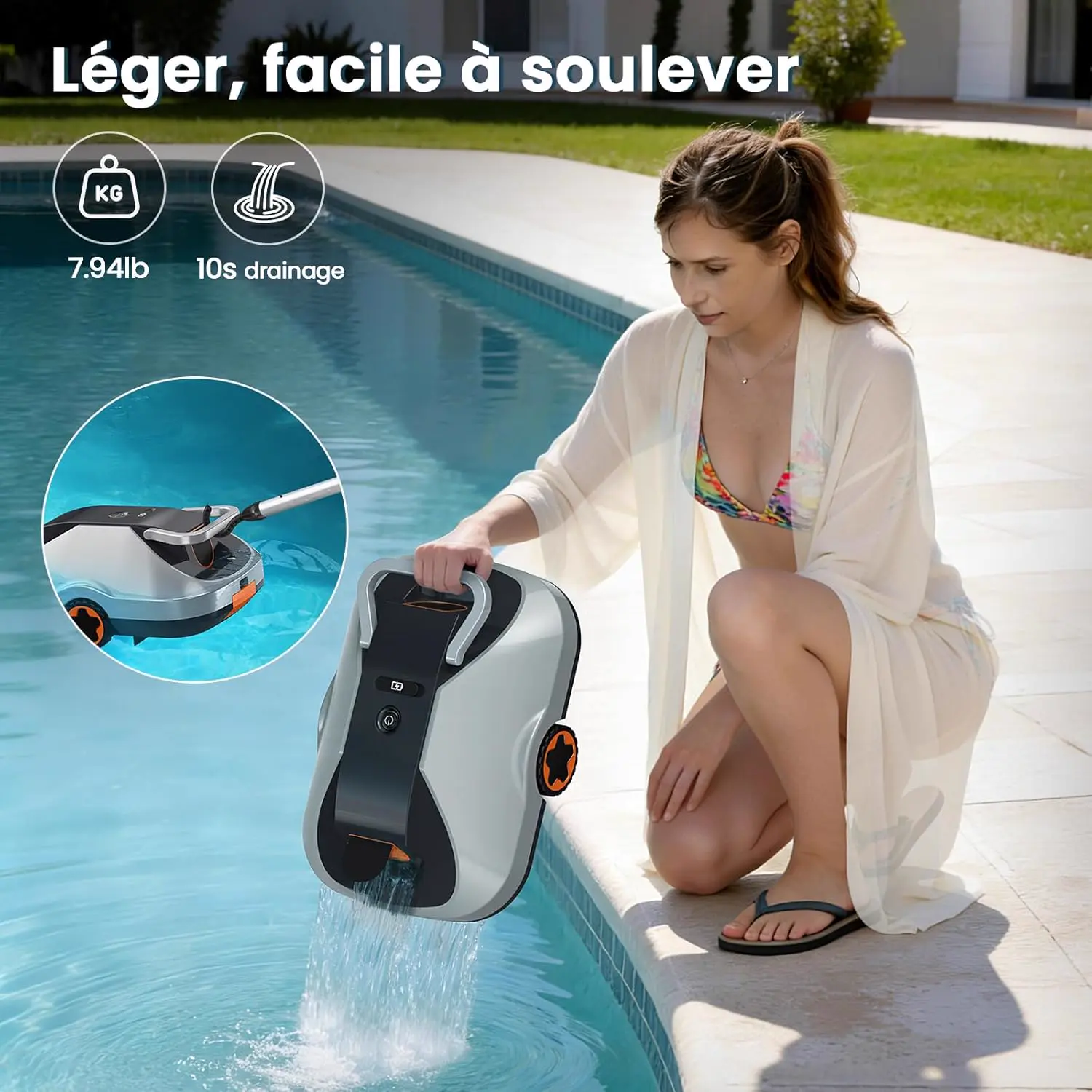 Robot piscine sable vue 7