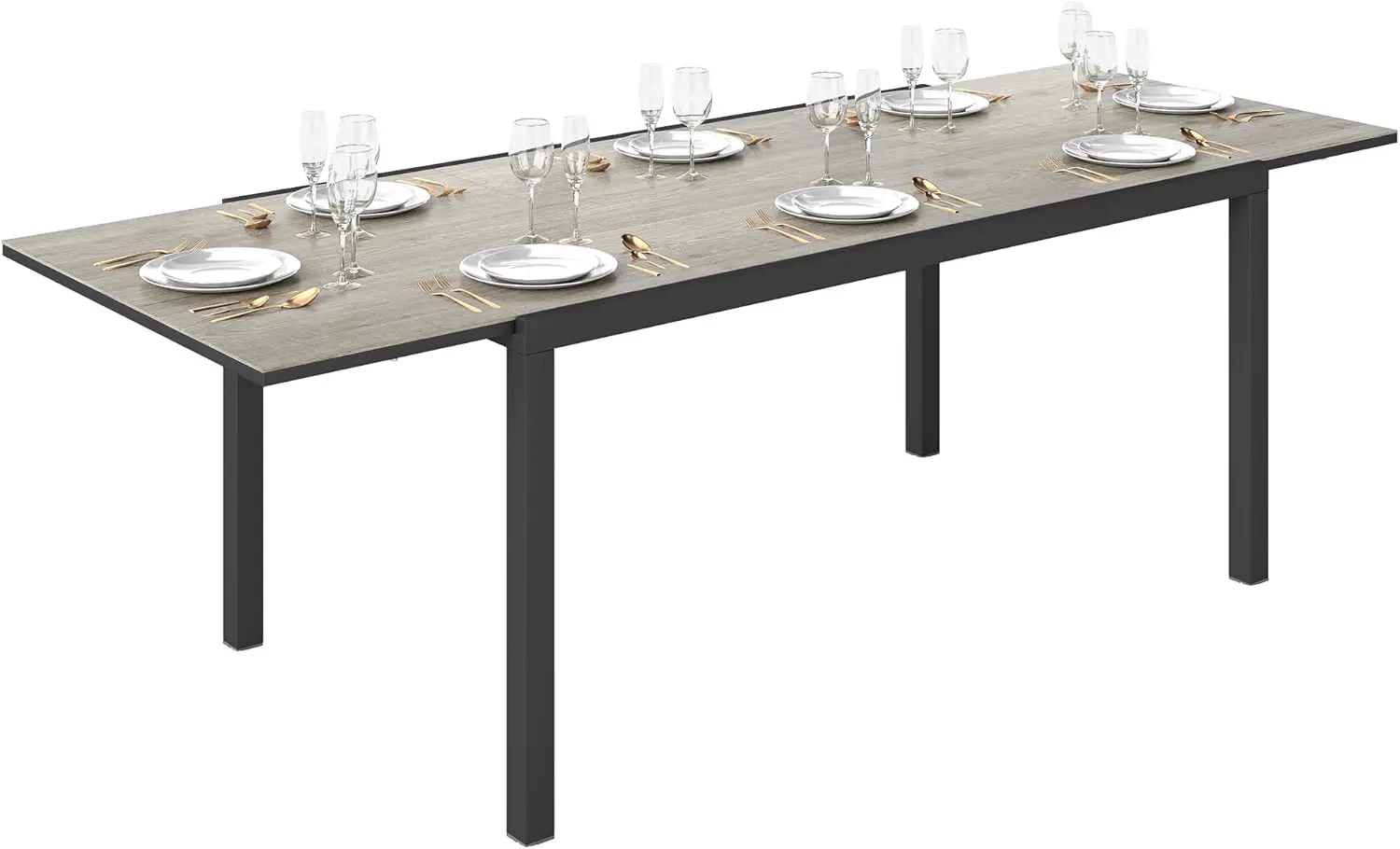 Outsunny Table de Jardin Extensible 160/240 cm 6-8 Personnes