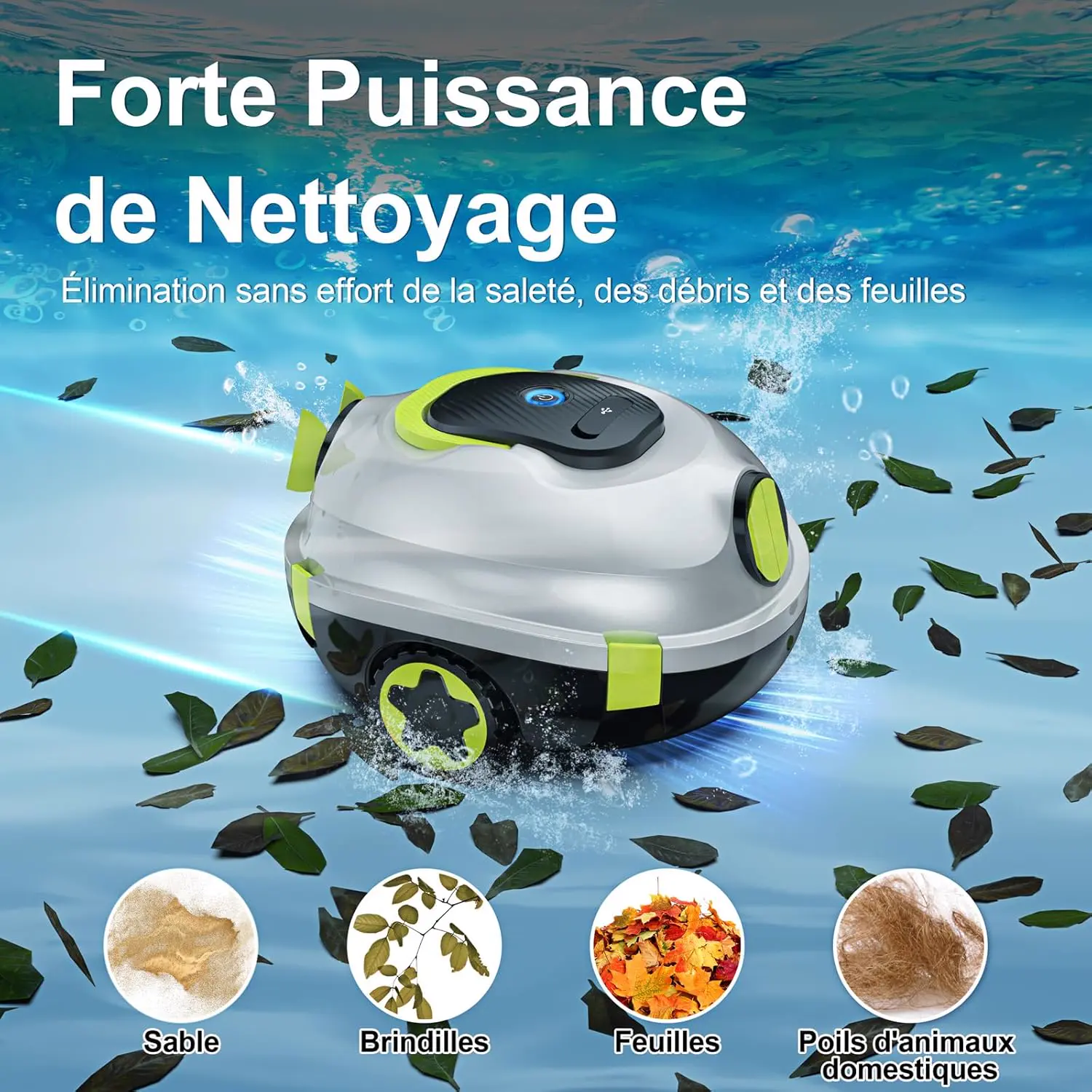 Robot piscine blanc vue 2