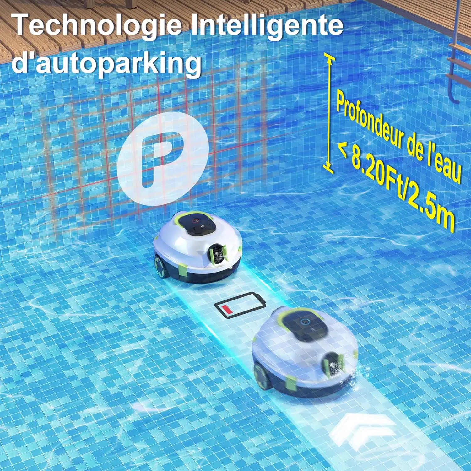 Robot piscine blanc vue 4