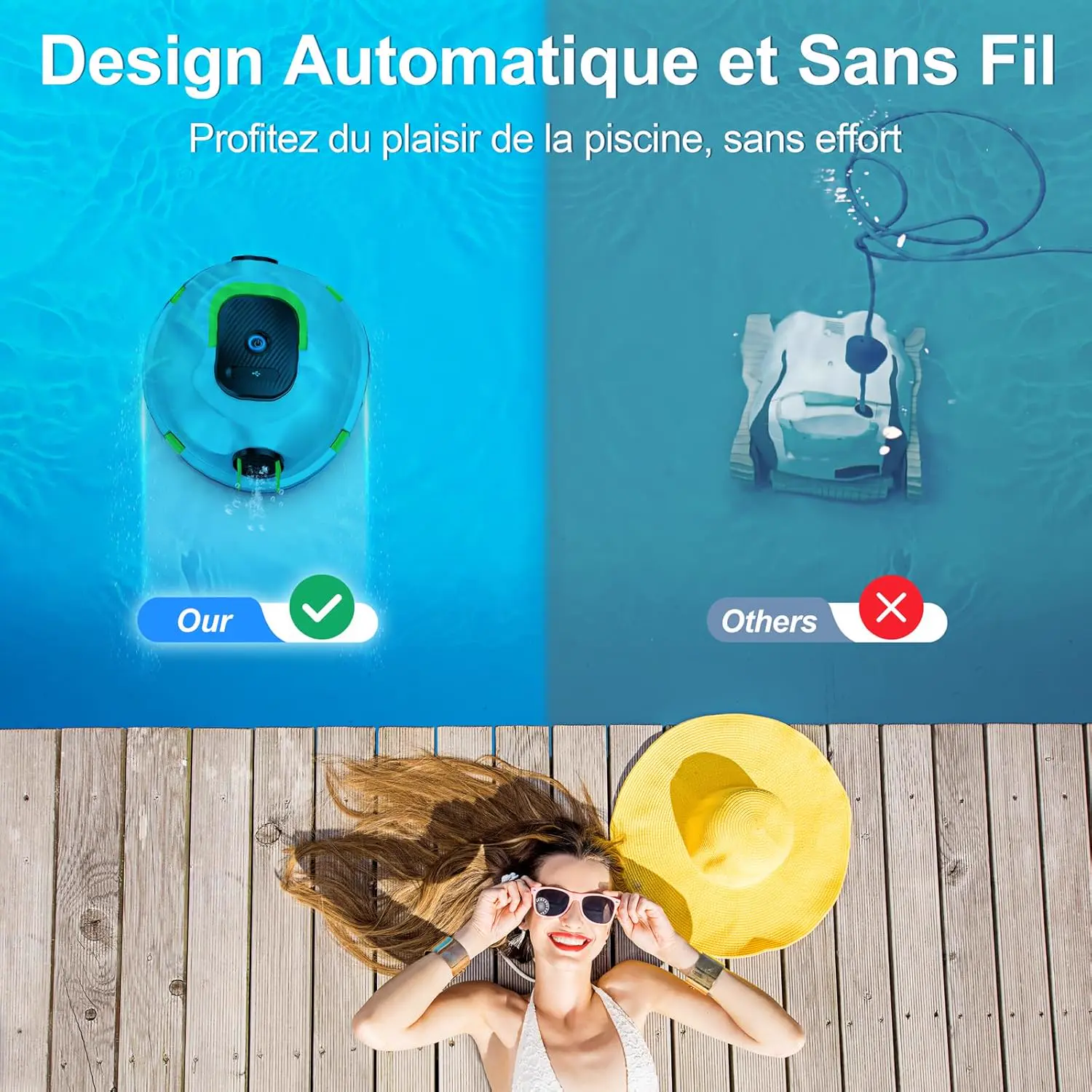 Robot piscine blanc vue 8