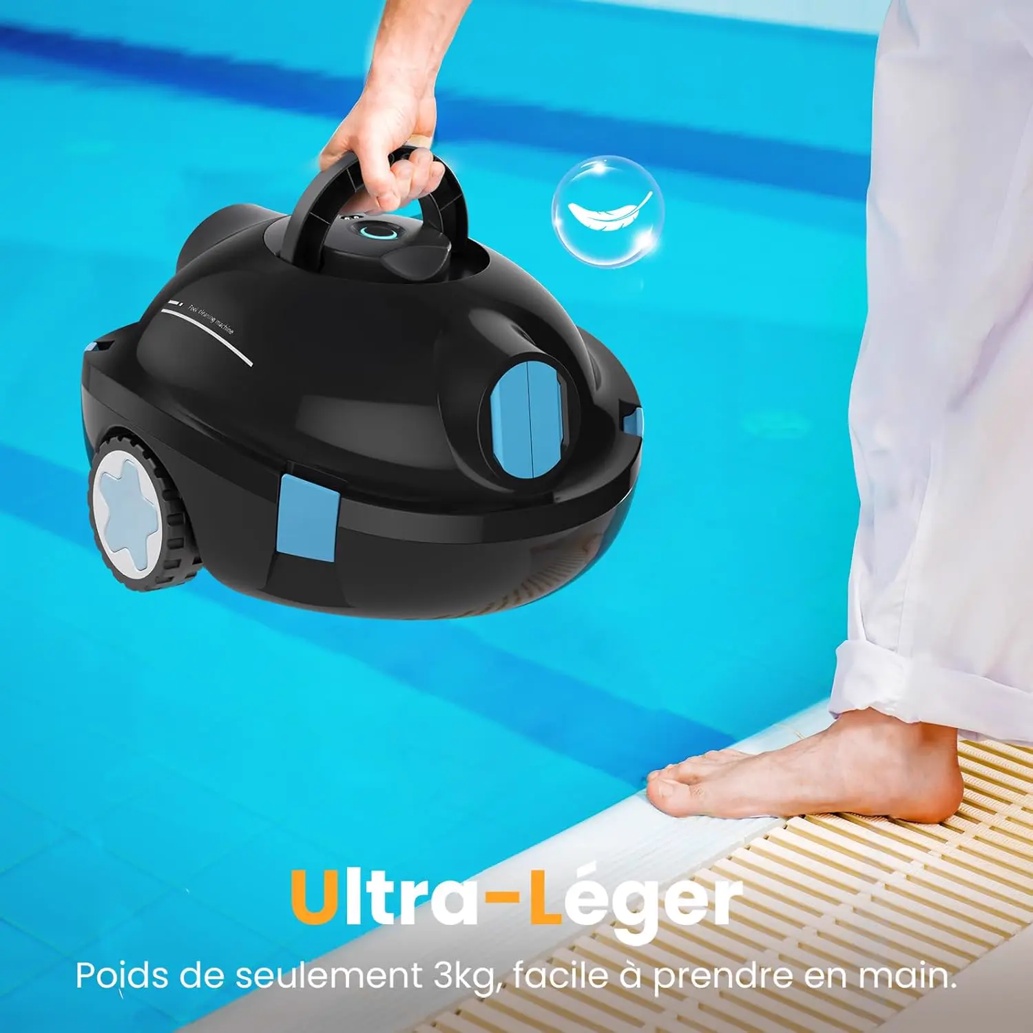 Robot piscine noir 100 m² vue 5