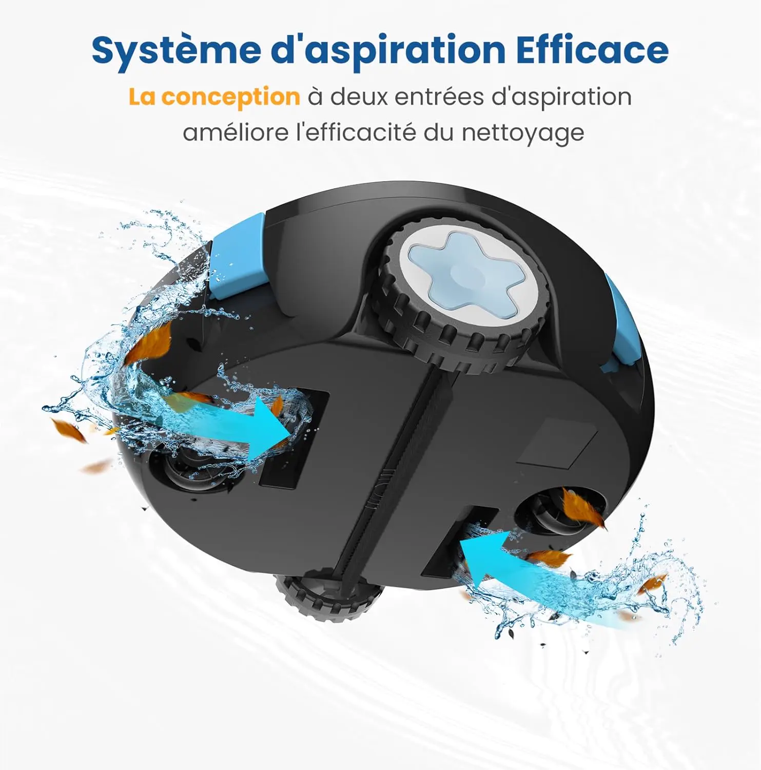 Robot piscine noir 100 m² vue 9