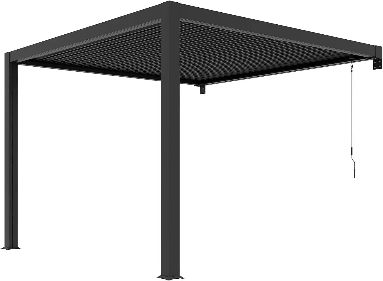 Vente-unique - Pergola adossée bioclimatique en Aluminium avec Lames orientables 9,36 m² - Anthracite - SERADO 9,36 m²